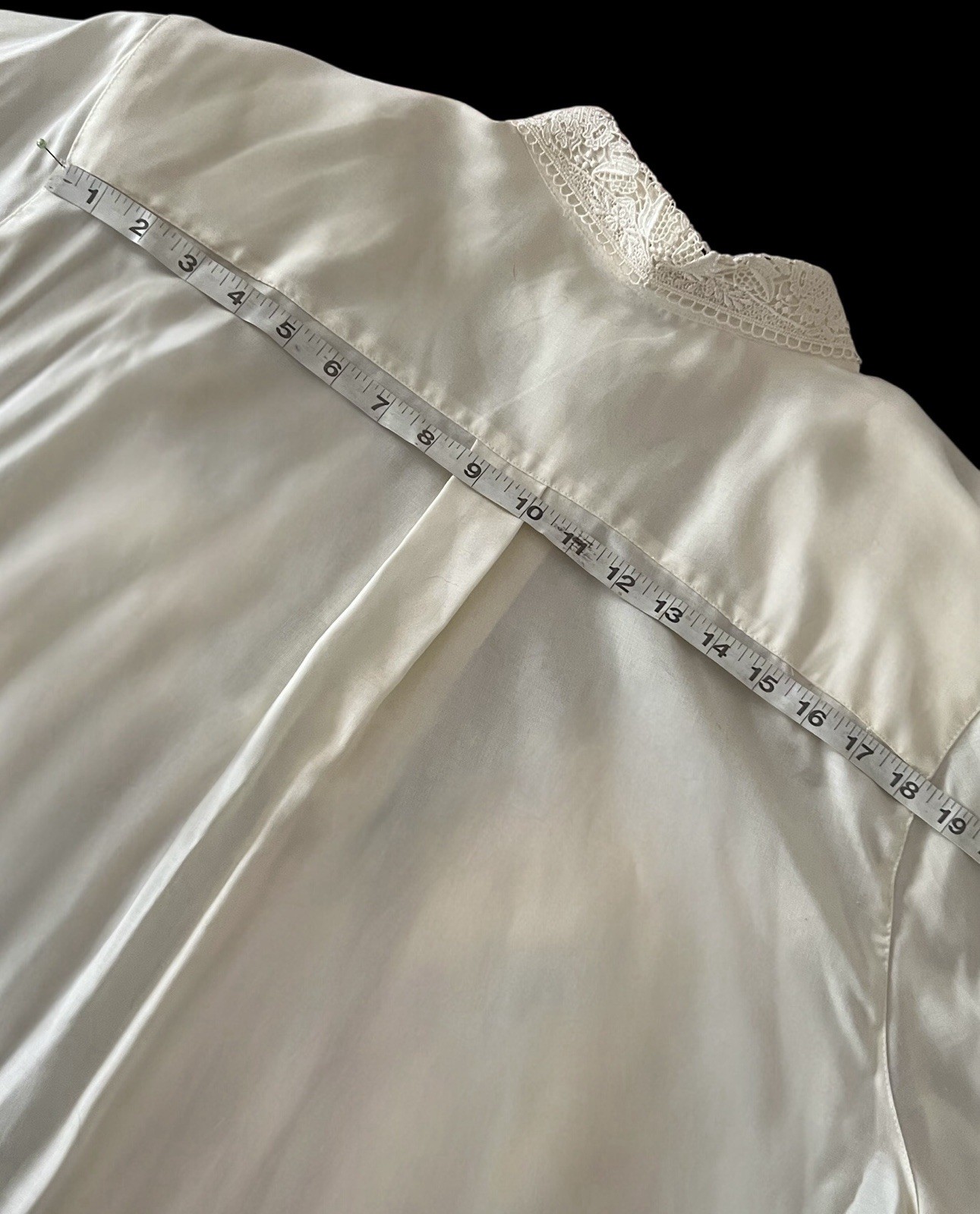 Josephine Woman 3X Long Sleeve Cream Blouse Crochet Lace Collar VTG ‘80’s NWT