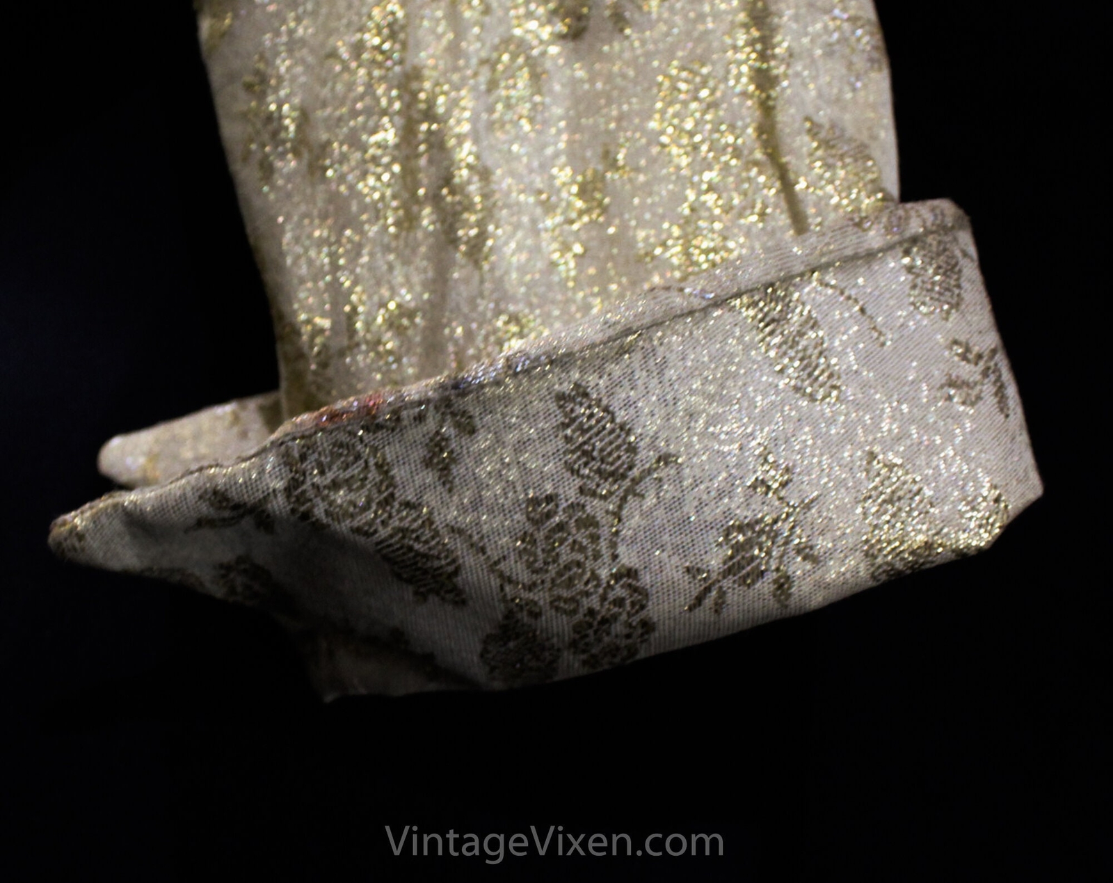 1950s Gold Lamé Jacket – Sexy 50s Metallic Glamour Girl Bolero – Small Bust 33