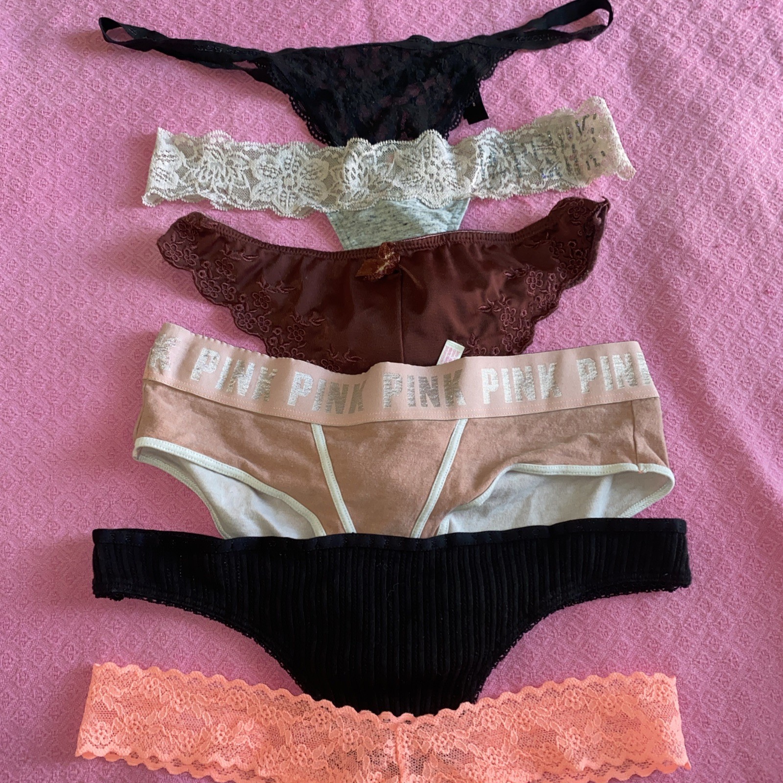 Vintage lote 11 PINk/ Victoria’S Secrets Thong/string PANTIES#5677