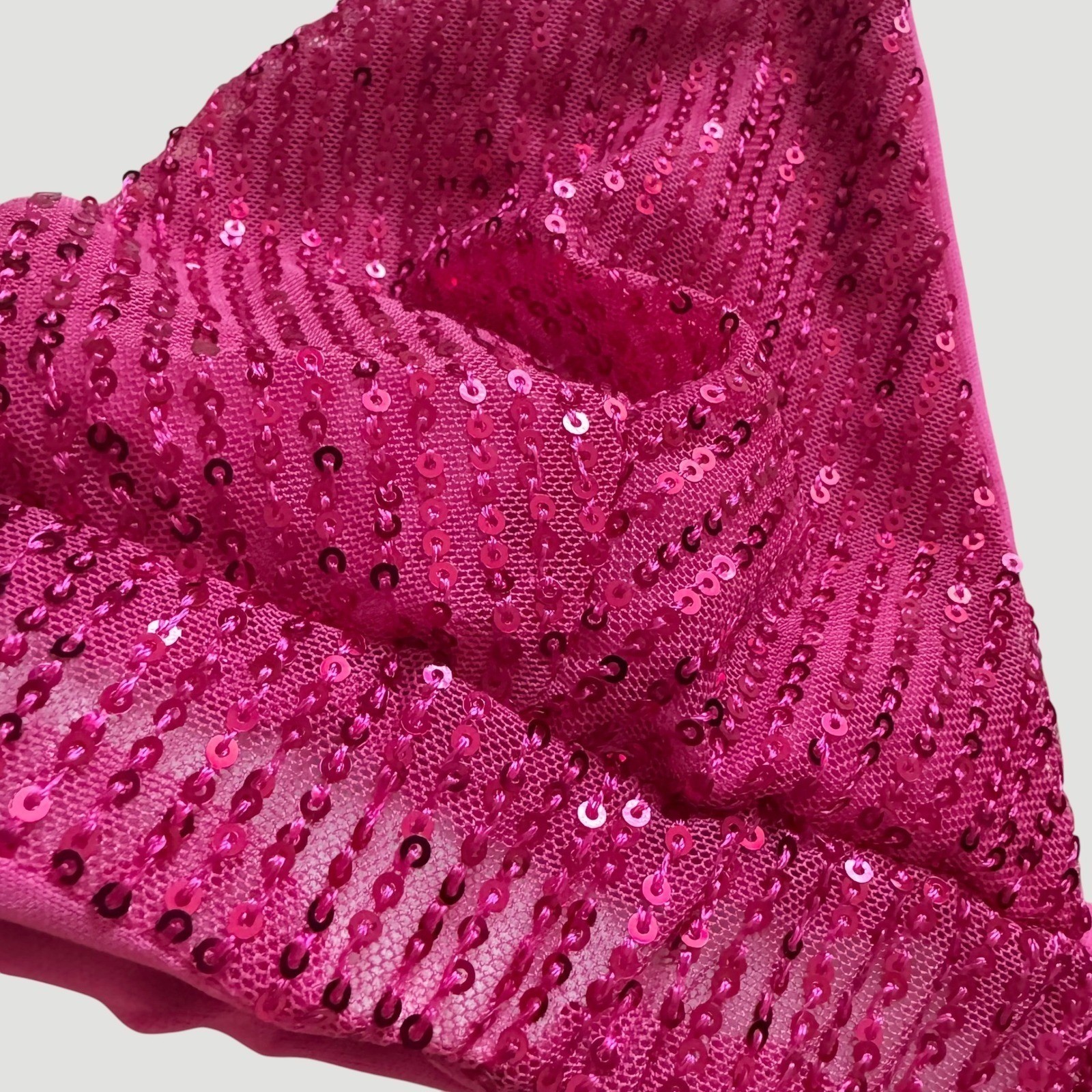 Festival Hot Pink Sequin Triangle Bralette top L&B Sparkle M Rave concert NWT