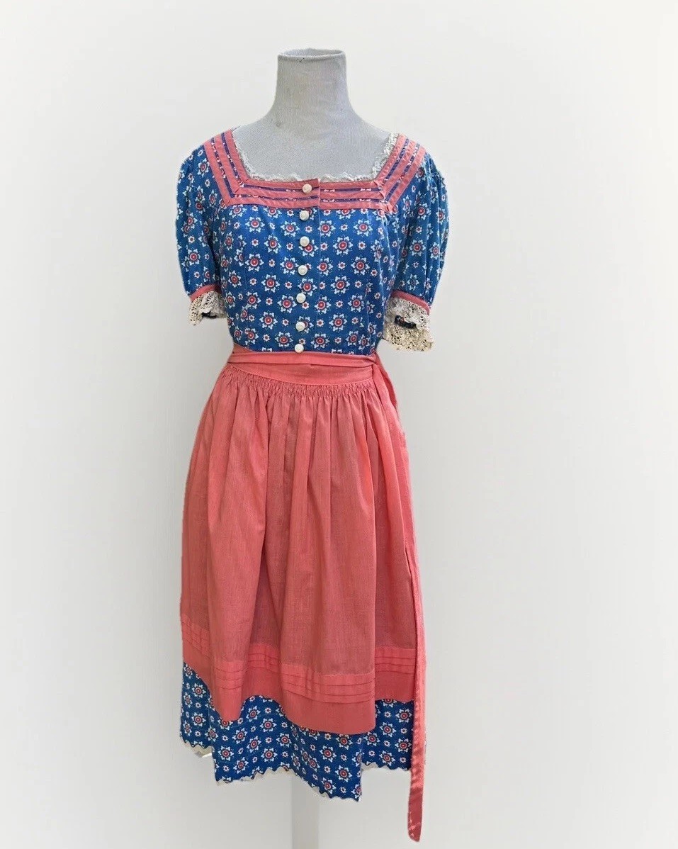 VTG Prairie Octoberfest dress German Bavarian 1950s Dirndl cottagecore M