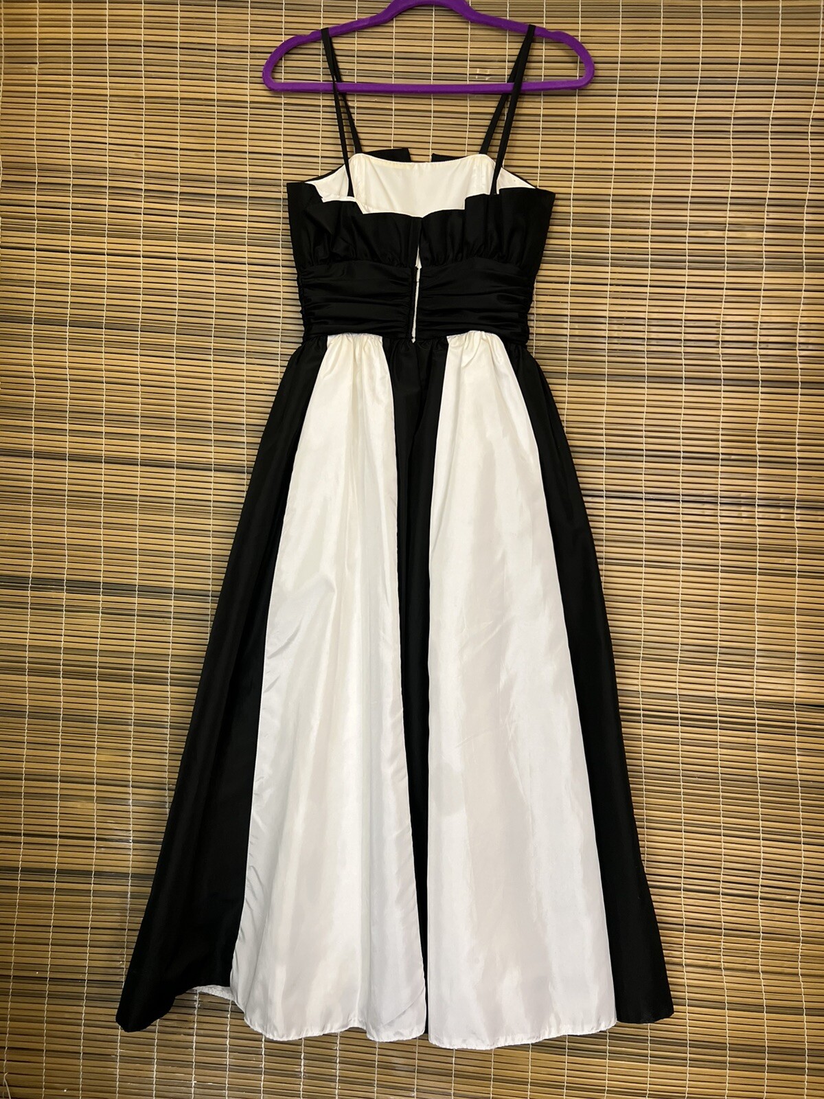 Vintage 70’s 80’s John Charles Black White Striped Dress Gown Small- Size UK 12