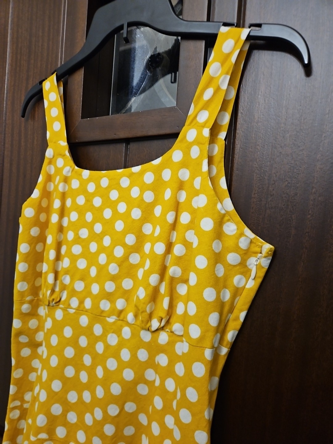 Yellow White Polka Dot Sundress S Rockabilly Cottagecore Twee Whimsical Handmade