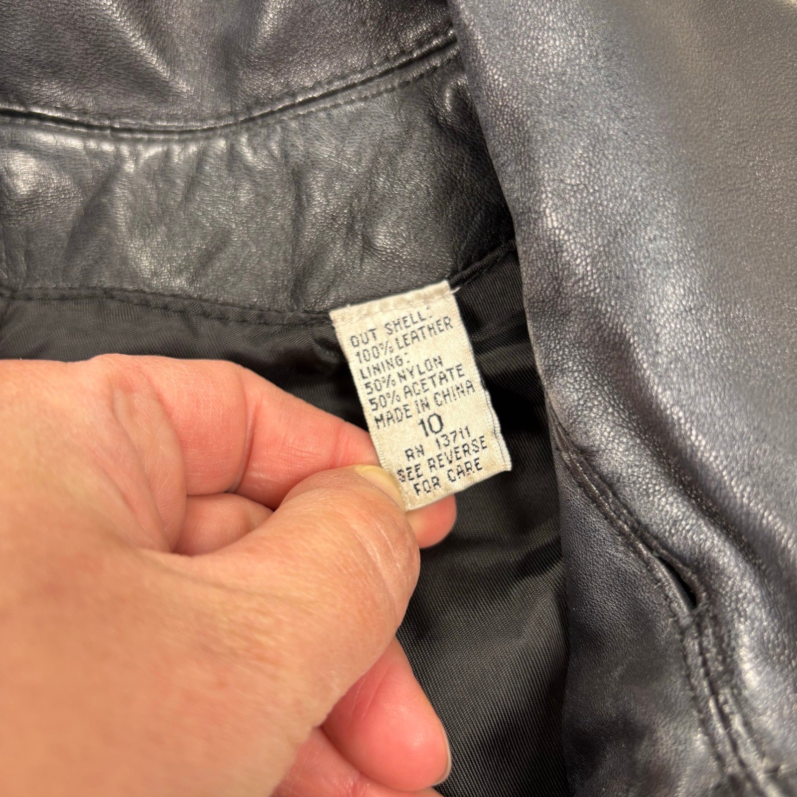Vintage Valerie Stevens Women’s 10 Black Lambskin Leather Zip Front Jacket Moto