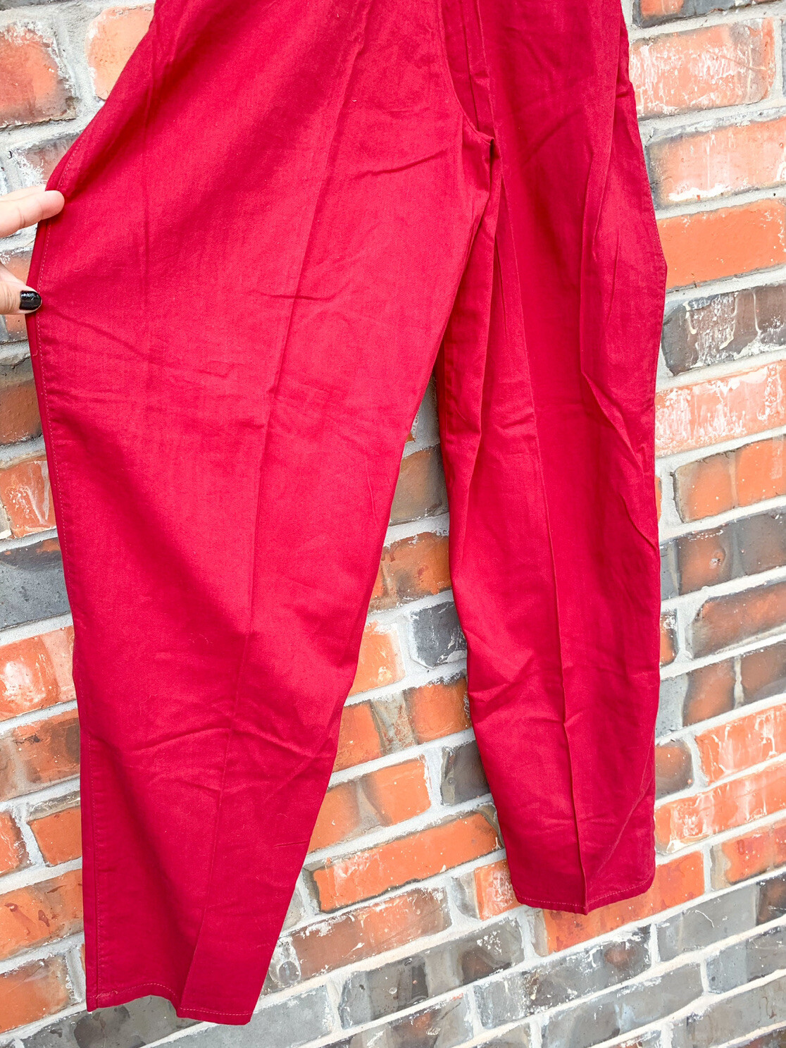 Vintage Deadstock Bugle Boy Maroon Red High Waist Pleated 80s 54054 Pants NWT