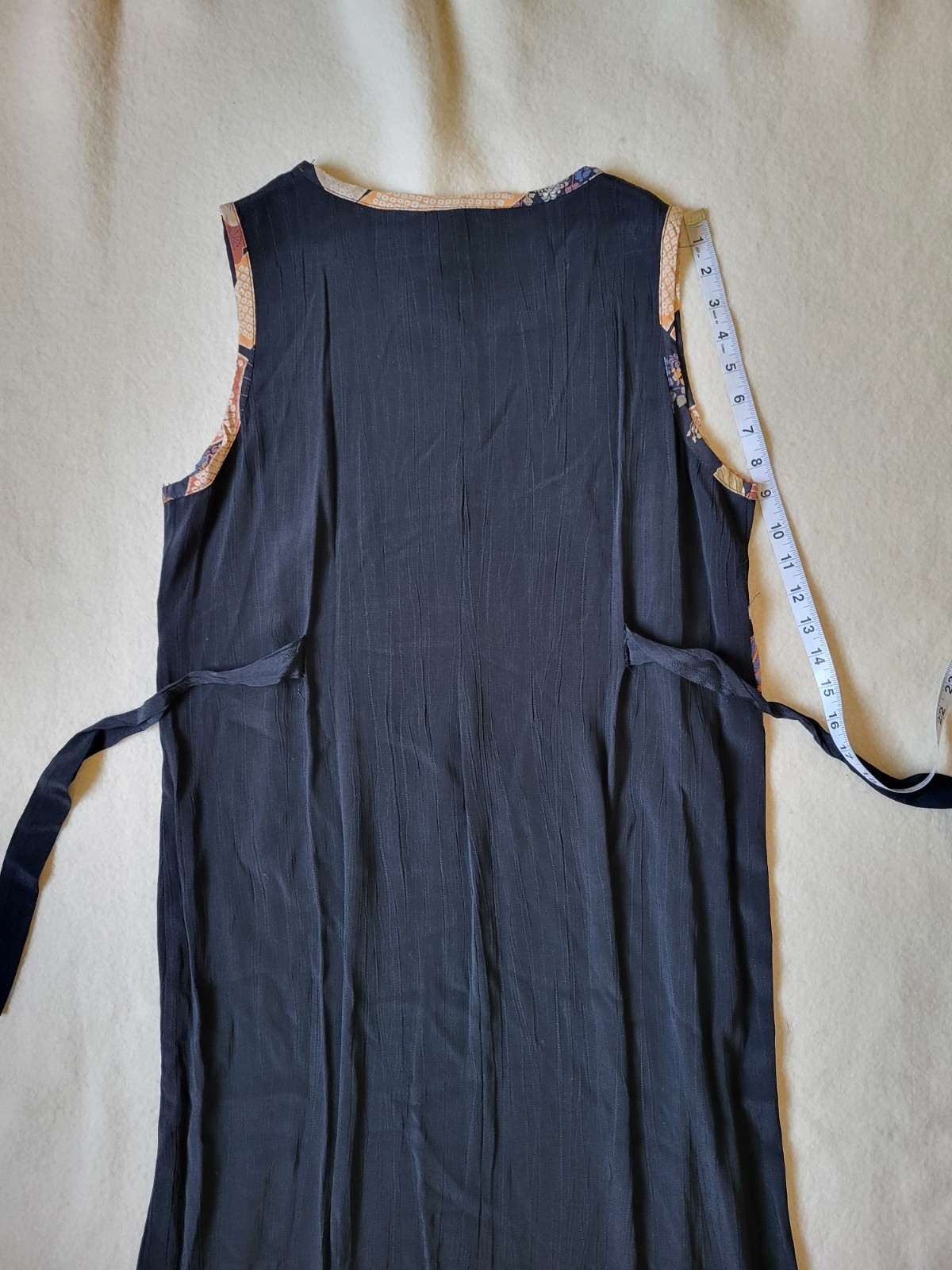 Vintage 90’s Tank Dress & Blouse Size PL Black Asian Print USA By Dressing Clio
