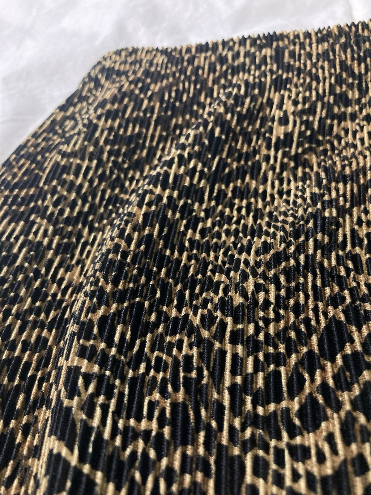 Women’s Vintage RAFAEL Long Skirt Elastic Waist Leopard Print Polyester Size 1X