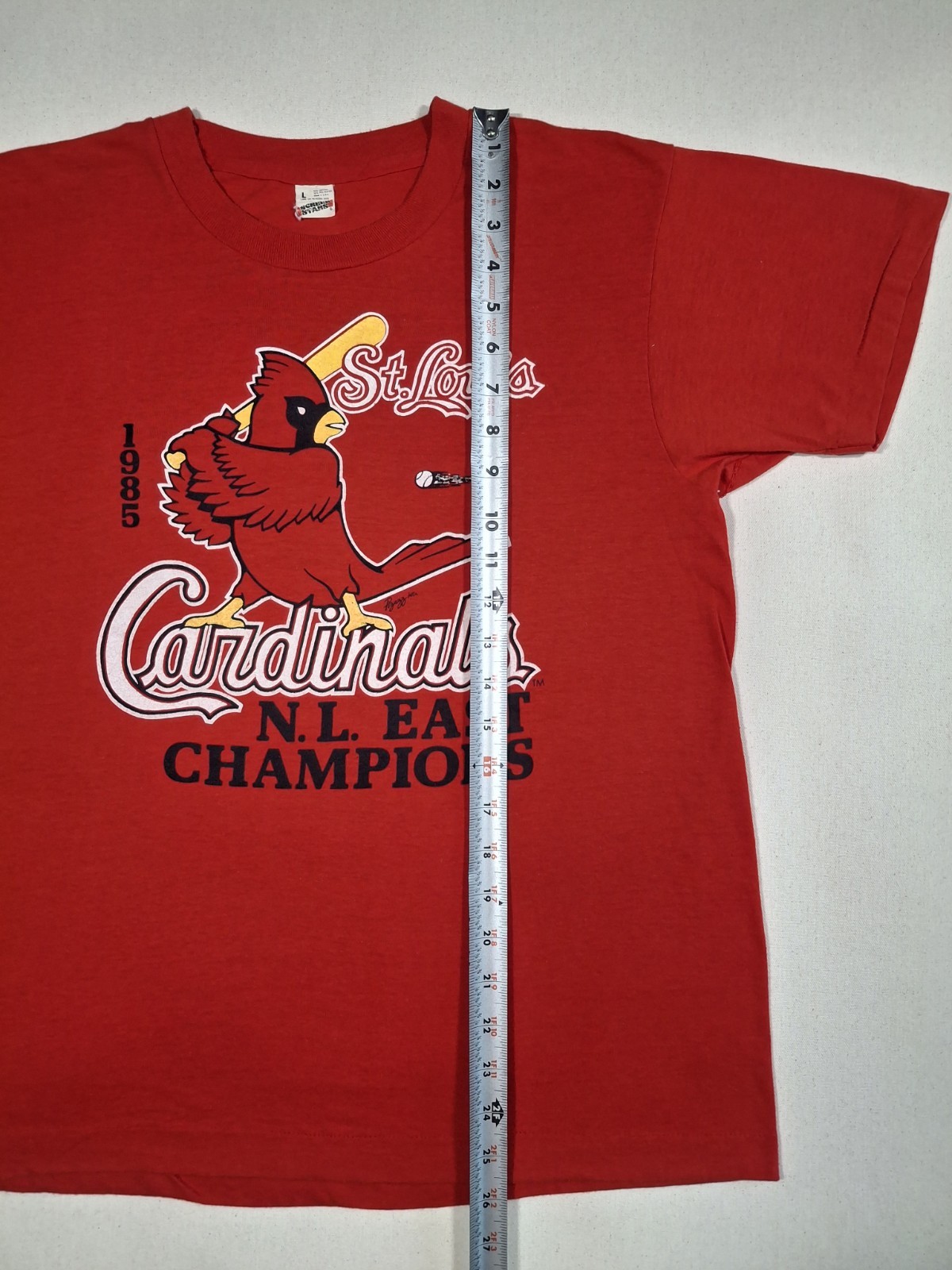 Vintage 1985 St Louis Cardinals NL East Champions Screen Stars Women’s L T-Shirt