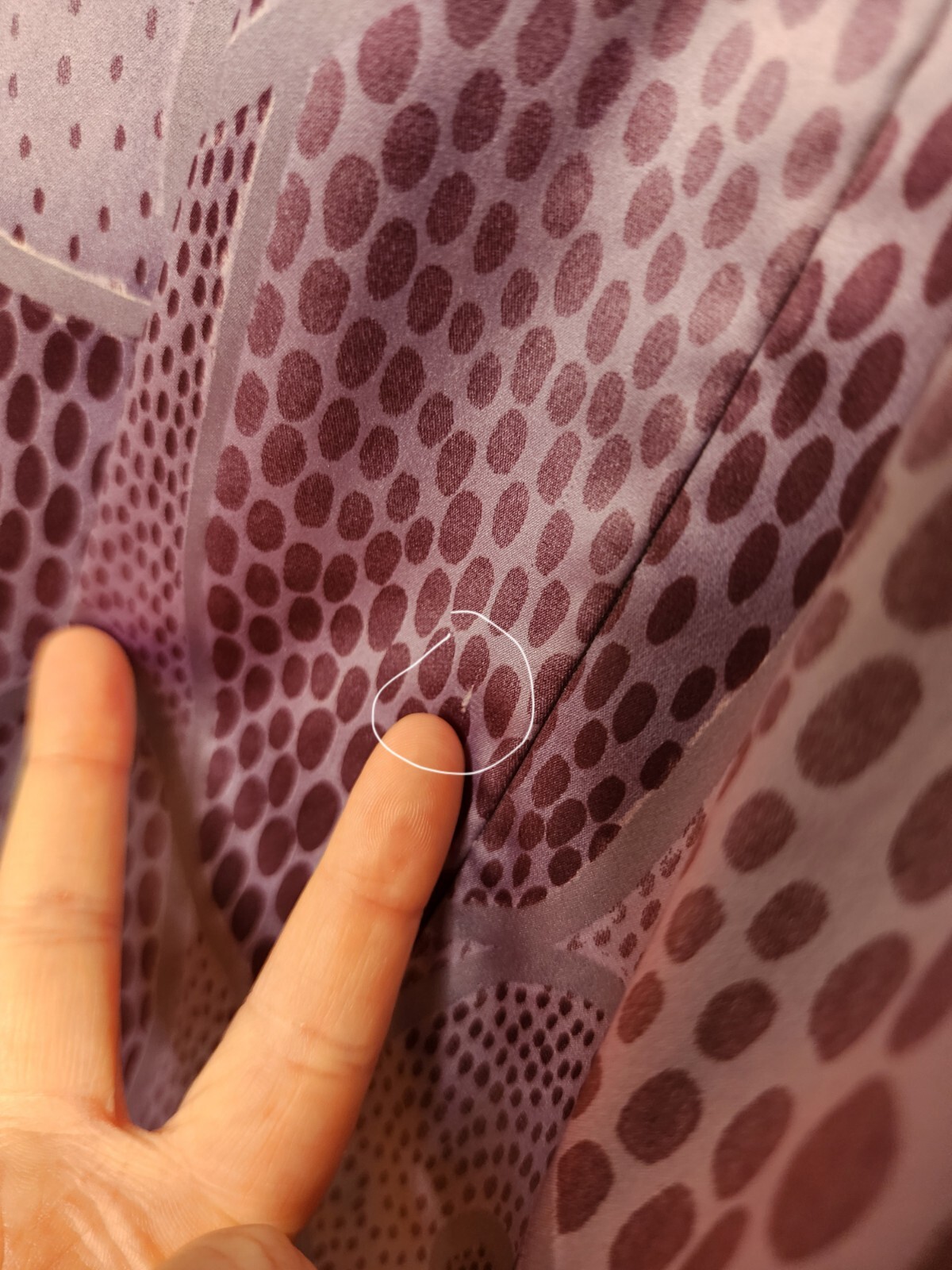 Vtg 80s Womens Diamond Tea Robe Kaftan House Coat Dress Medium Purple Dot Swirl