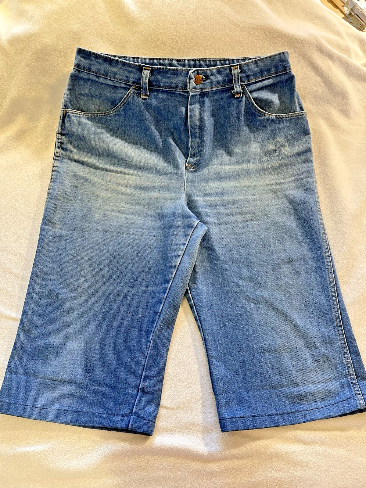 Vtg Sears Jeans That Fit 70s-80s sz18 Talon zipper high rise cut to Capri length