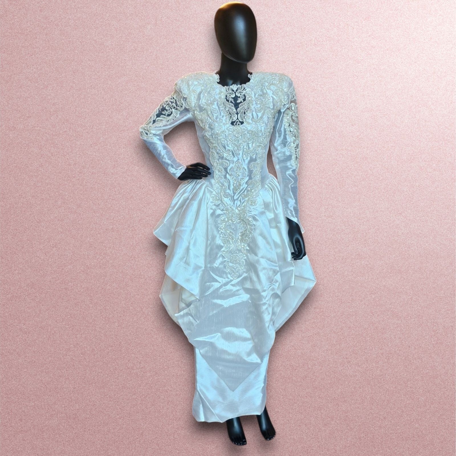 Vintage 90’s Fitted Detachable Train Wedding Gown
