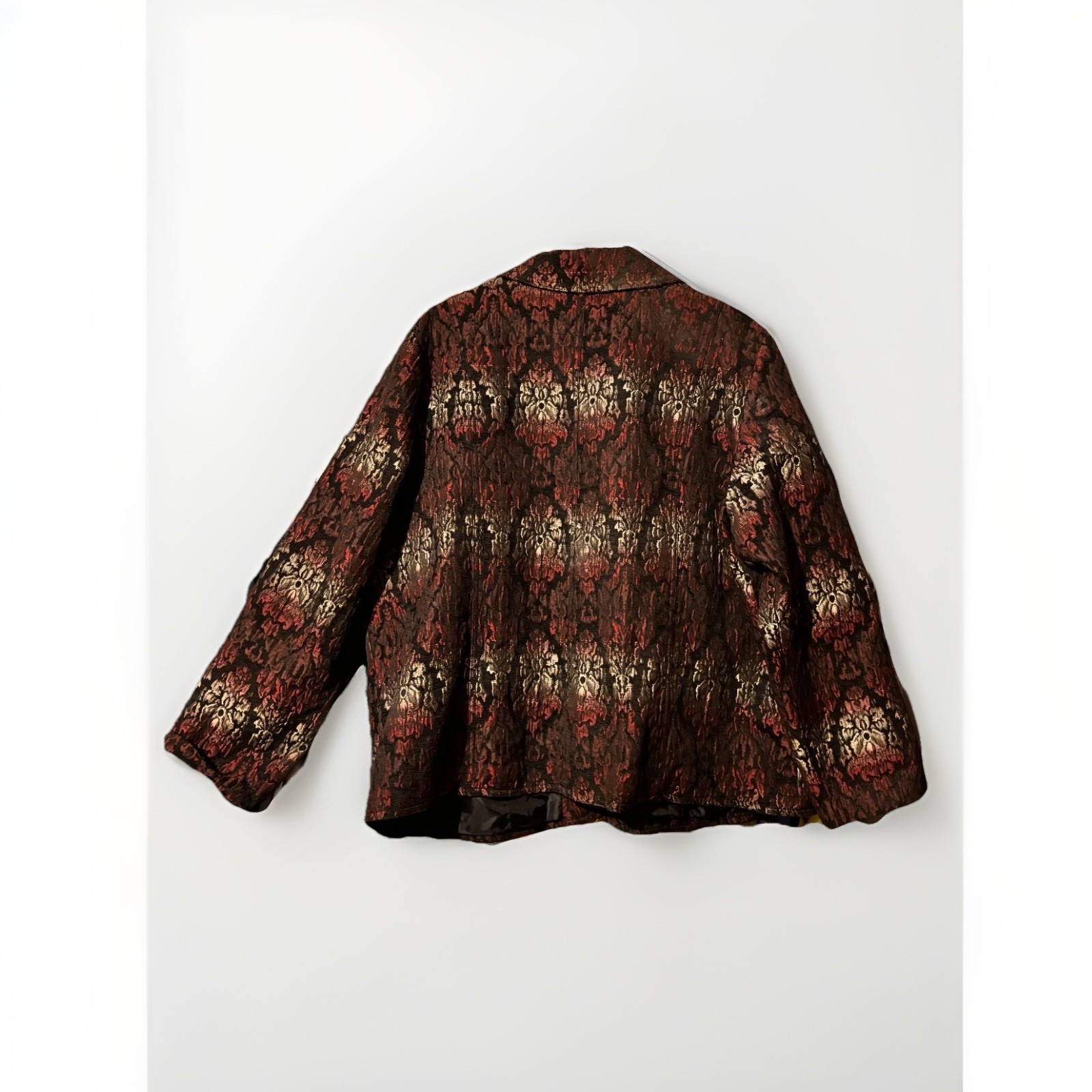 Erin London Metallic Floral Brocade Jacquard Blazer Jacket 2XL