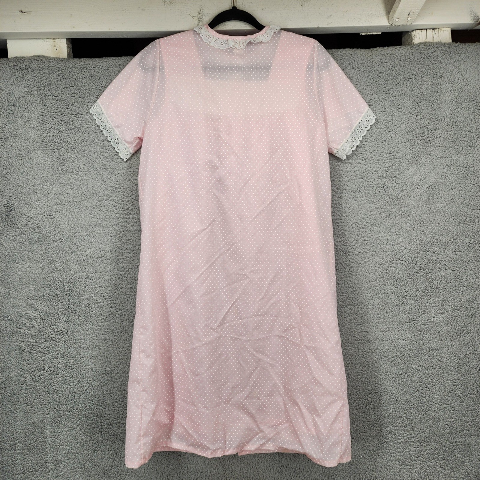 Vintage Tara New York Pink Heart Print Nightgown and Robe Set Small Housecoat