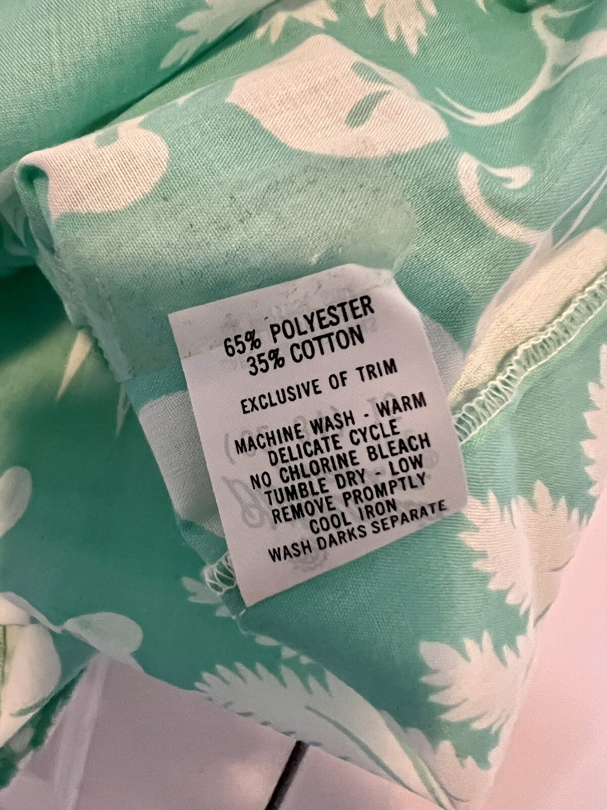 VTG Dutchmaid Nightgown House Dress Green Floral Eyelet Collar Size 15 MediumNOS