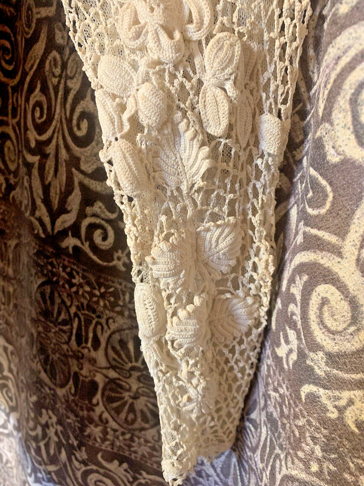 Antique Edwardian Irish Crochet Lace Blouse With High Collar Collectable