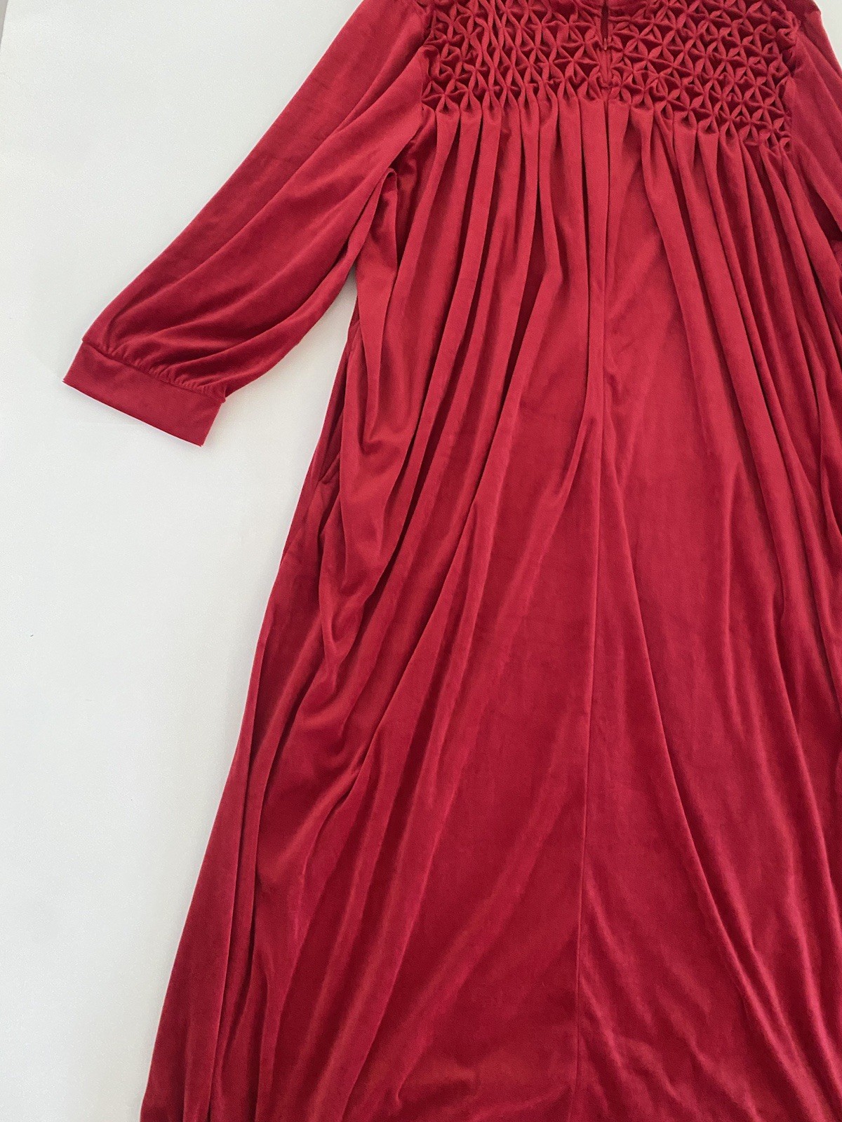 Vintage 90s Robe House Dress Red Heavy Velvet Only Necessities Sz 5X 38 / 40 EUC