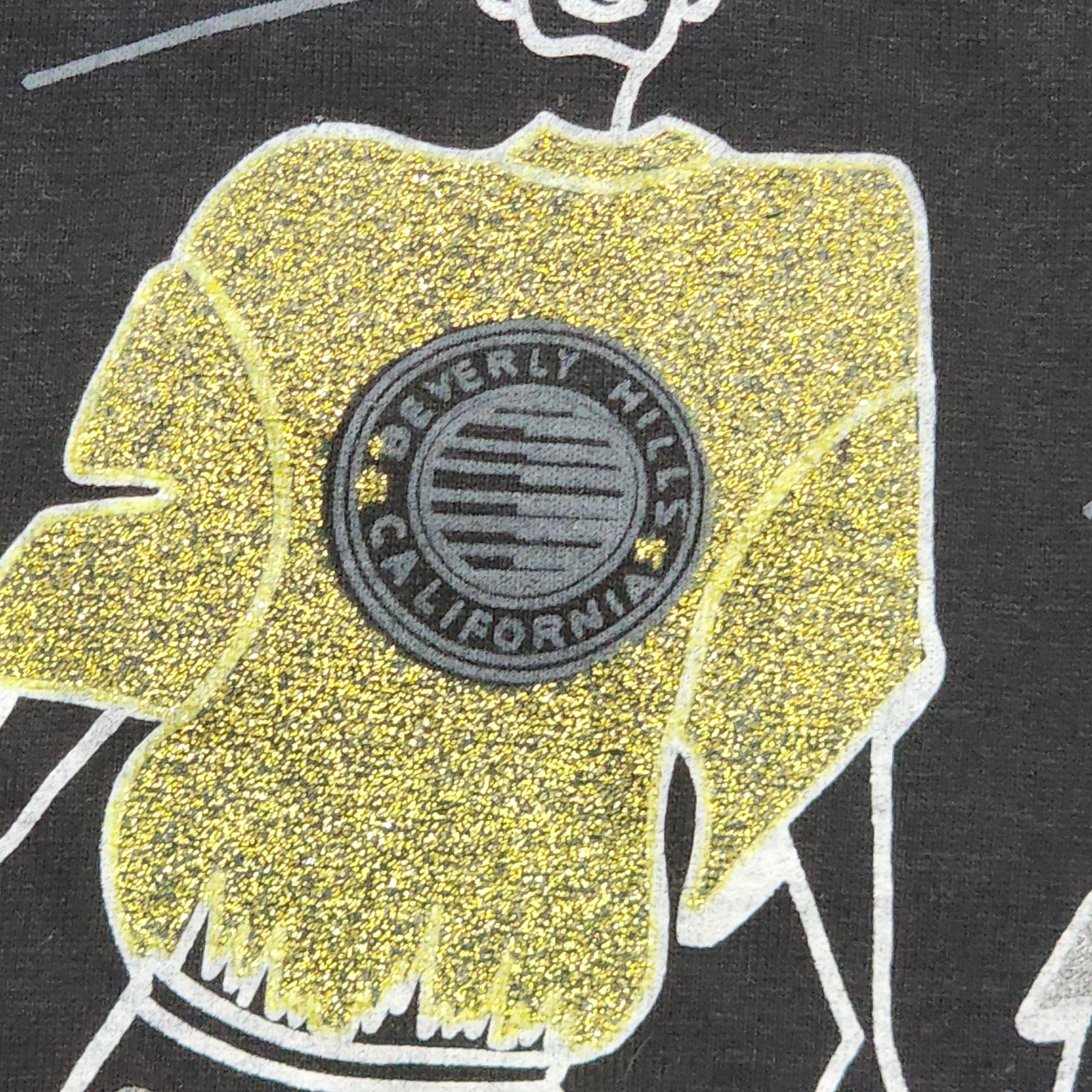 Vintage 90s Tshirt Size XXL Unisex California Style Gold On Black Single Stitch