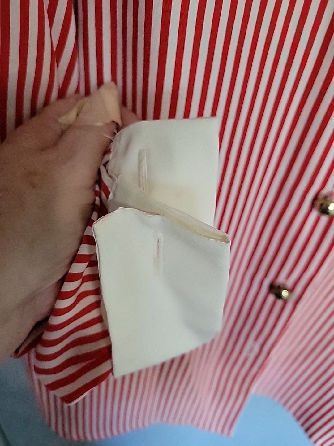 Vintage Women’s Blouse Top SIZE 8 red & White Stripe SK & CO Polyester Fabric