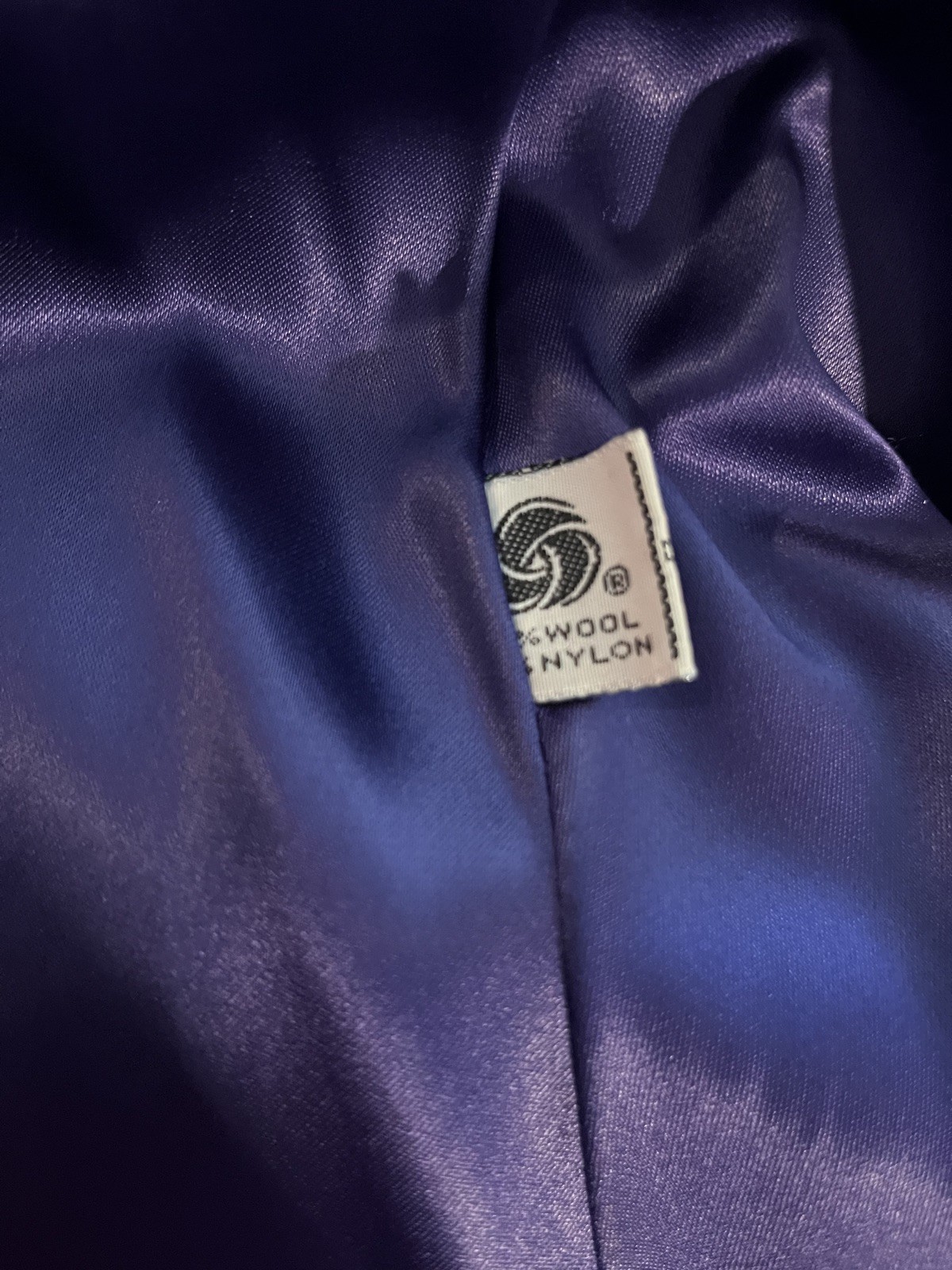 VTG Pauline Trigere swing/ trapeze style Dress Coat Wool purple Black Sz 10