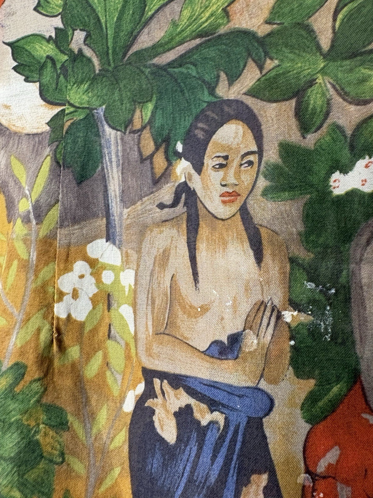 VTG 2 Pc Women’s Outfit Paul Gauguin Tahiti Art Print EUC RARE 36/24” 2XS/S