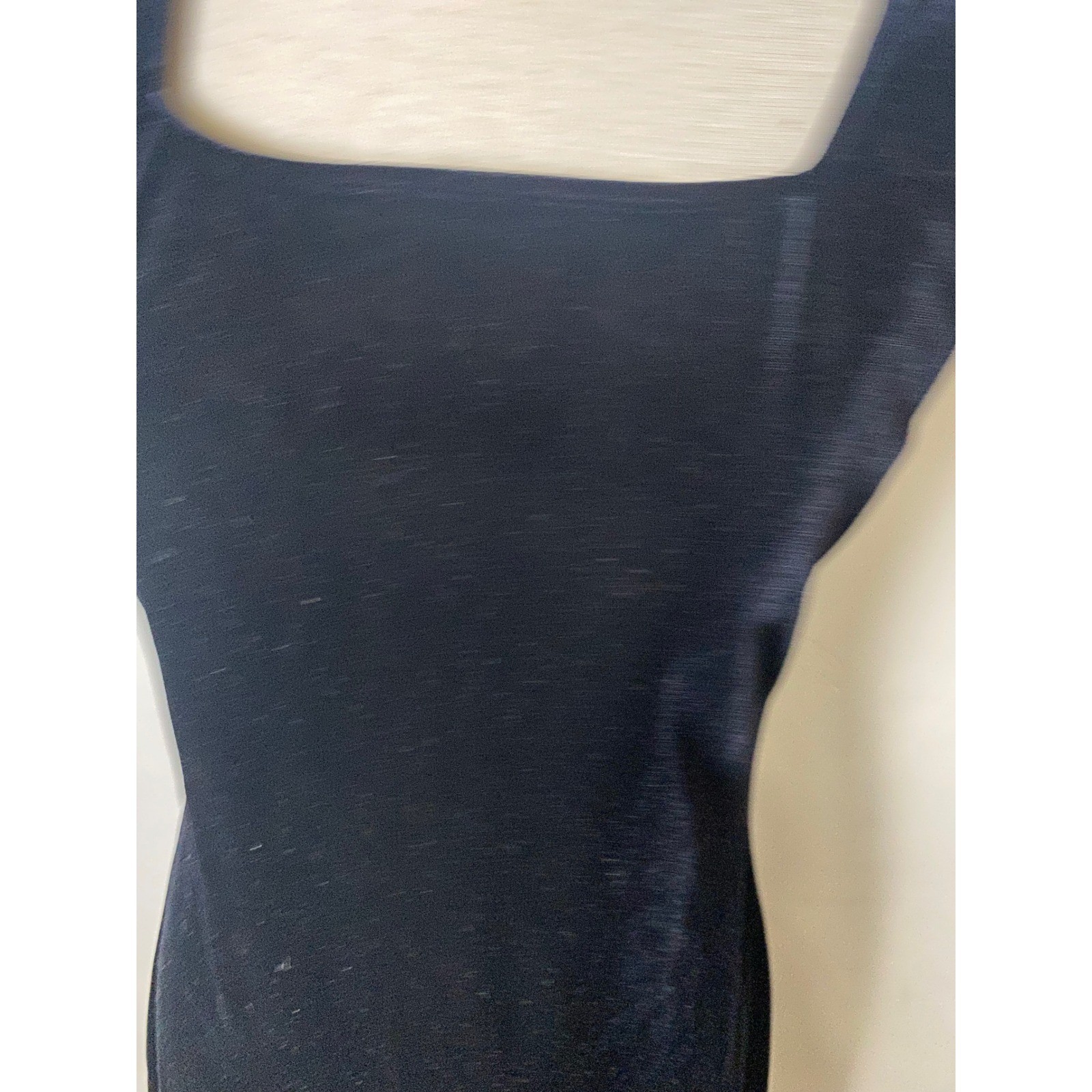 Vintage La Belle Black Velvet Square Neck Mini Dress 90s Sleeveless Goth Size M