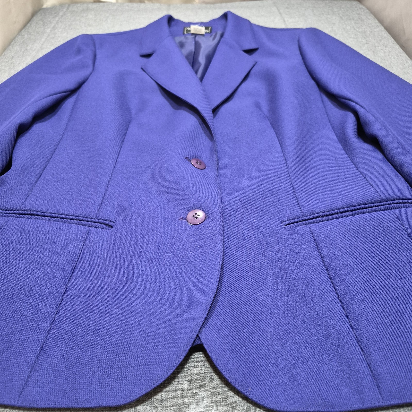 Vintage Haberdashery Women’s Classic Blazer Two Button Jacket Size 12 Purple