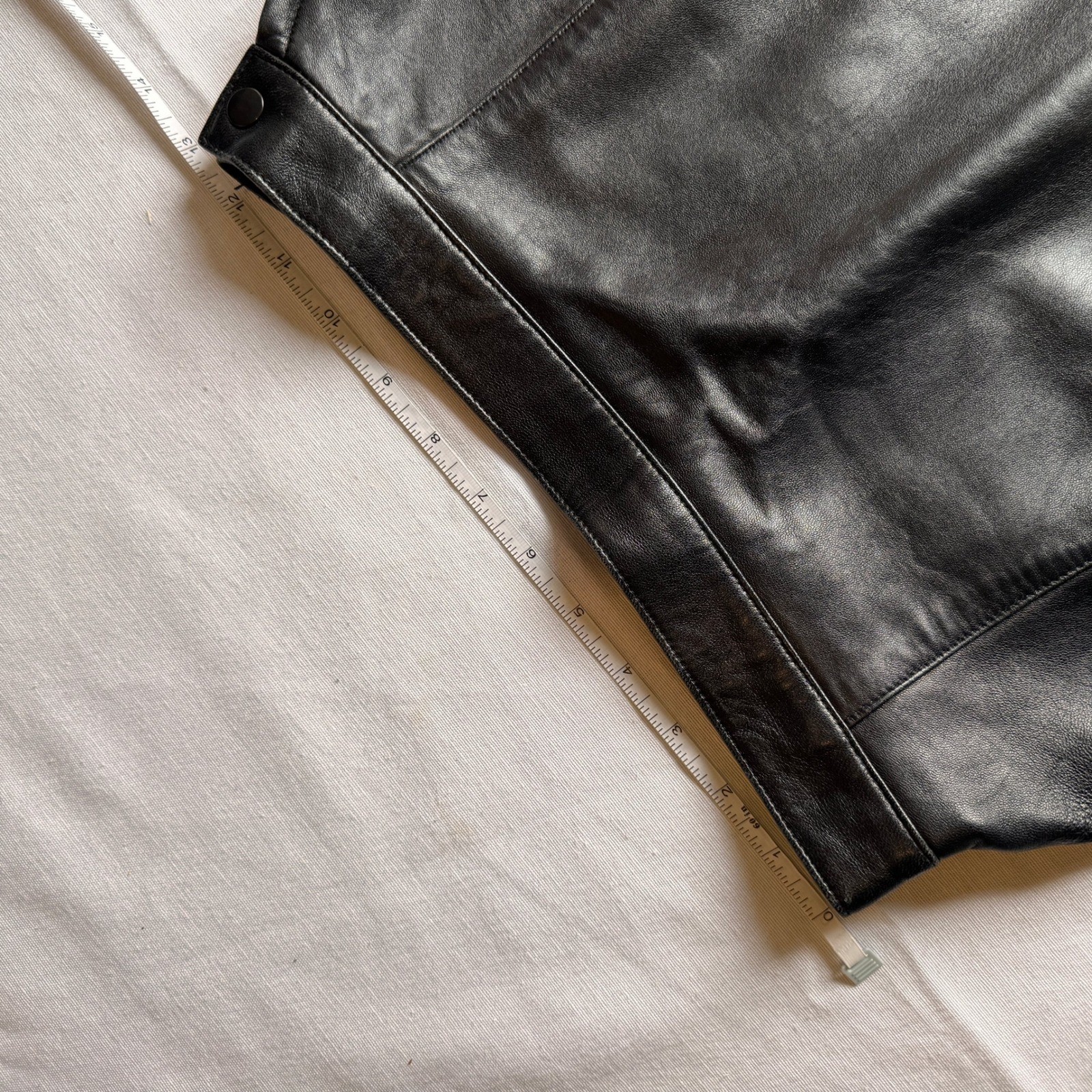 Vintage Maxima Design Studio Black Leather Pencil Skirt USA High Waist Lined