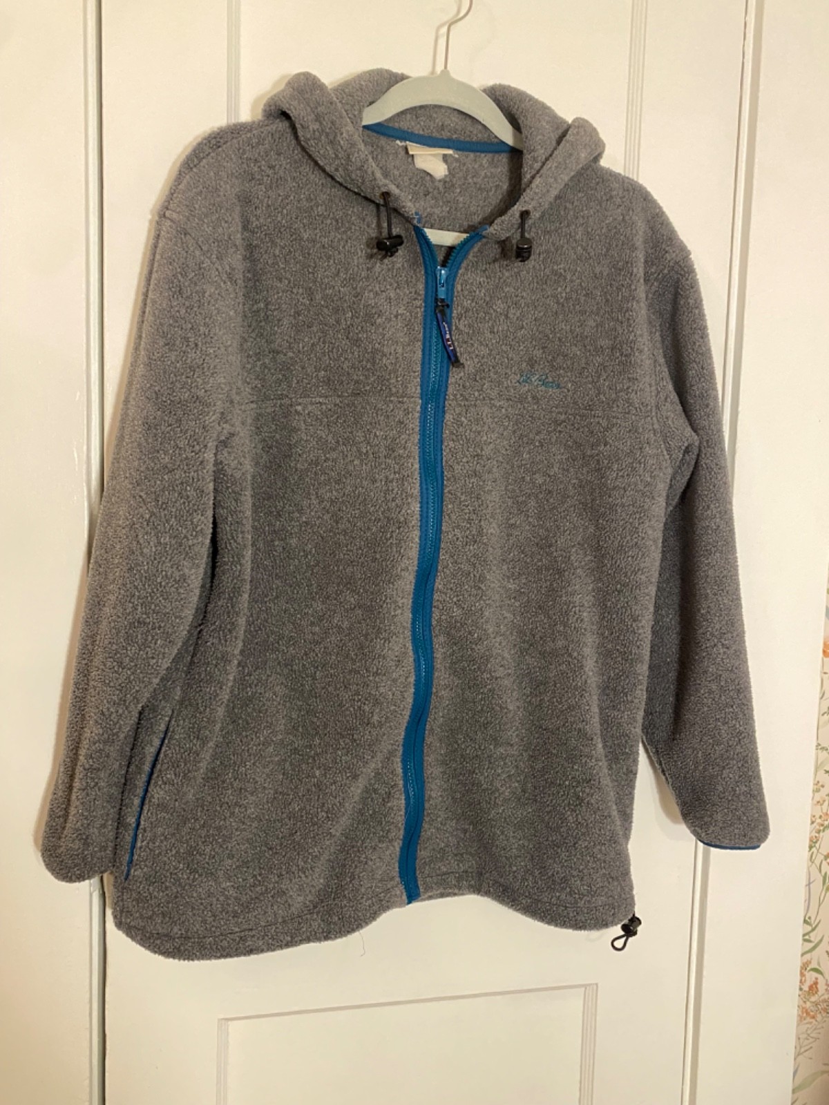 VTG L.L. Bean Fleece Jacket Women’s Med/Large Gray Full Zip Freeport Maine YKK