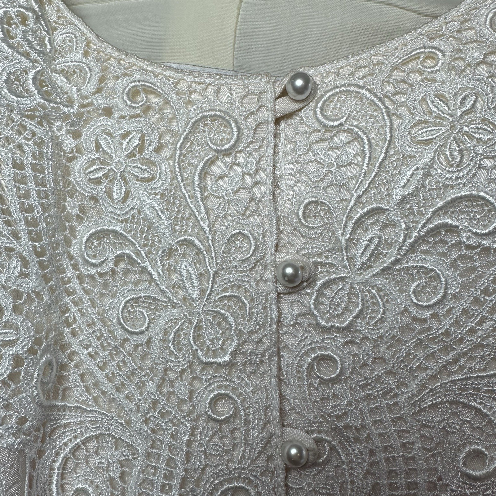 Vtg Jessica McClintock Ivory Lace Skirt Suit 2pc Gunne Sax Style Bridal Size 10
