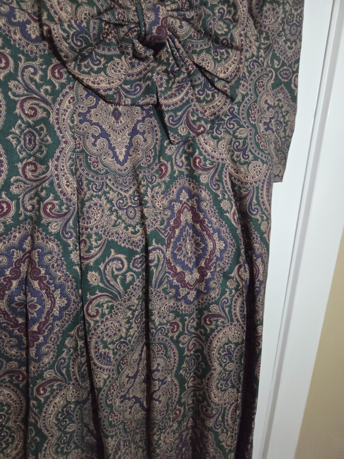 Vintage SCOTT McCLINTOCK Floral Midi Dress Lace Bib Victorian Cottagecore Size 4