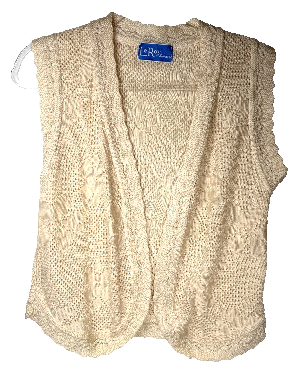 Vintage Mid-Century LeRoy 3-Piece knitwear Set Bohemian Romantic Creme Womens XS