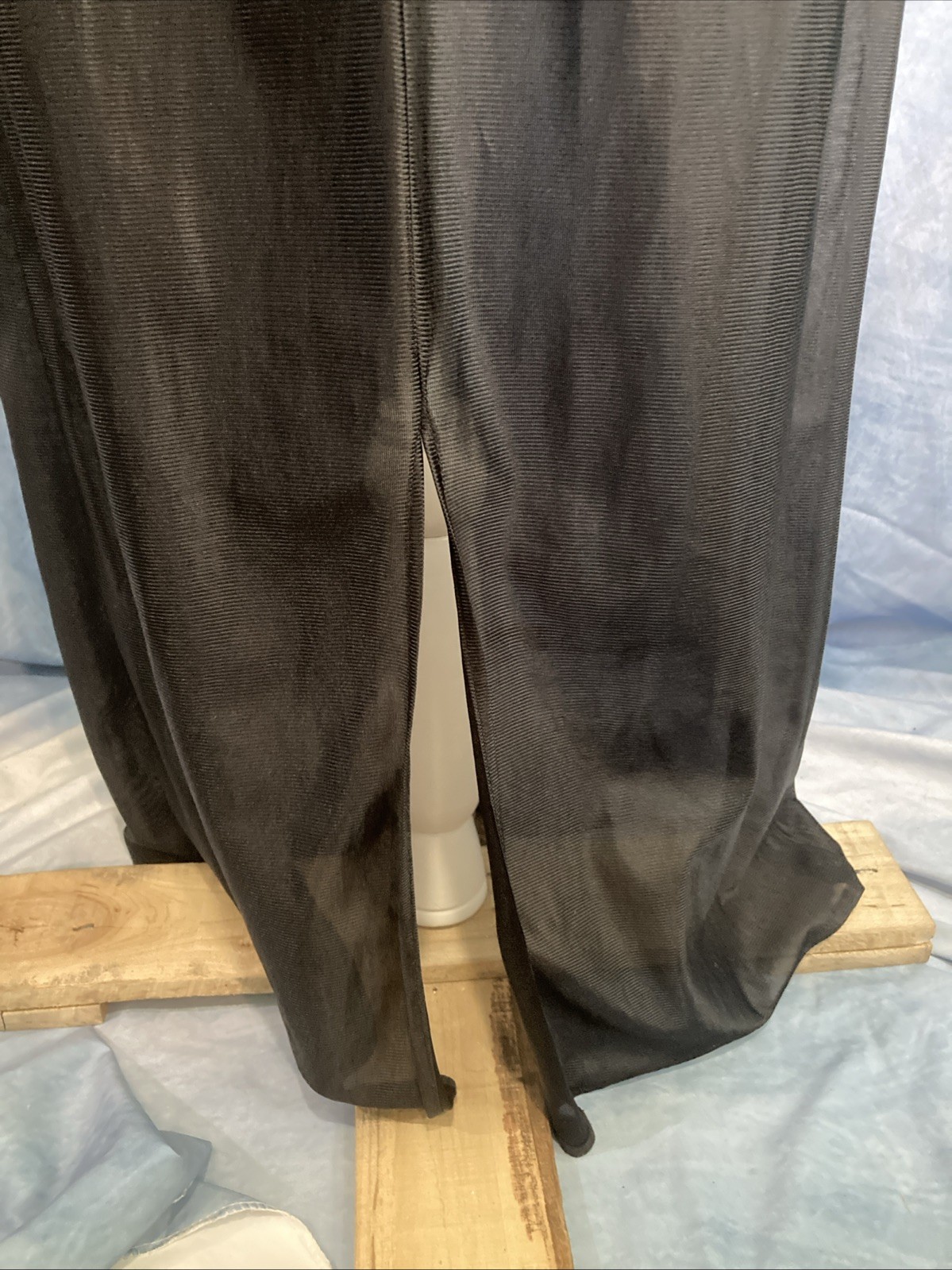 Vtg 90s Black Slip Dress Coquette Rayon Mesh Knit Sheer Maxi Grunge Minimal XS