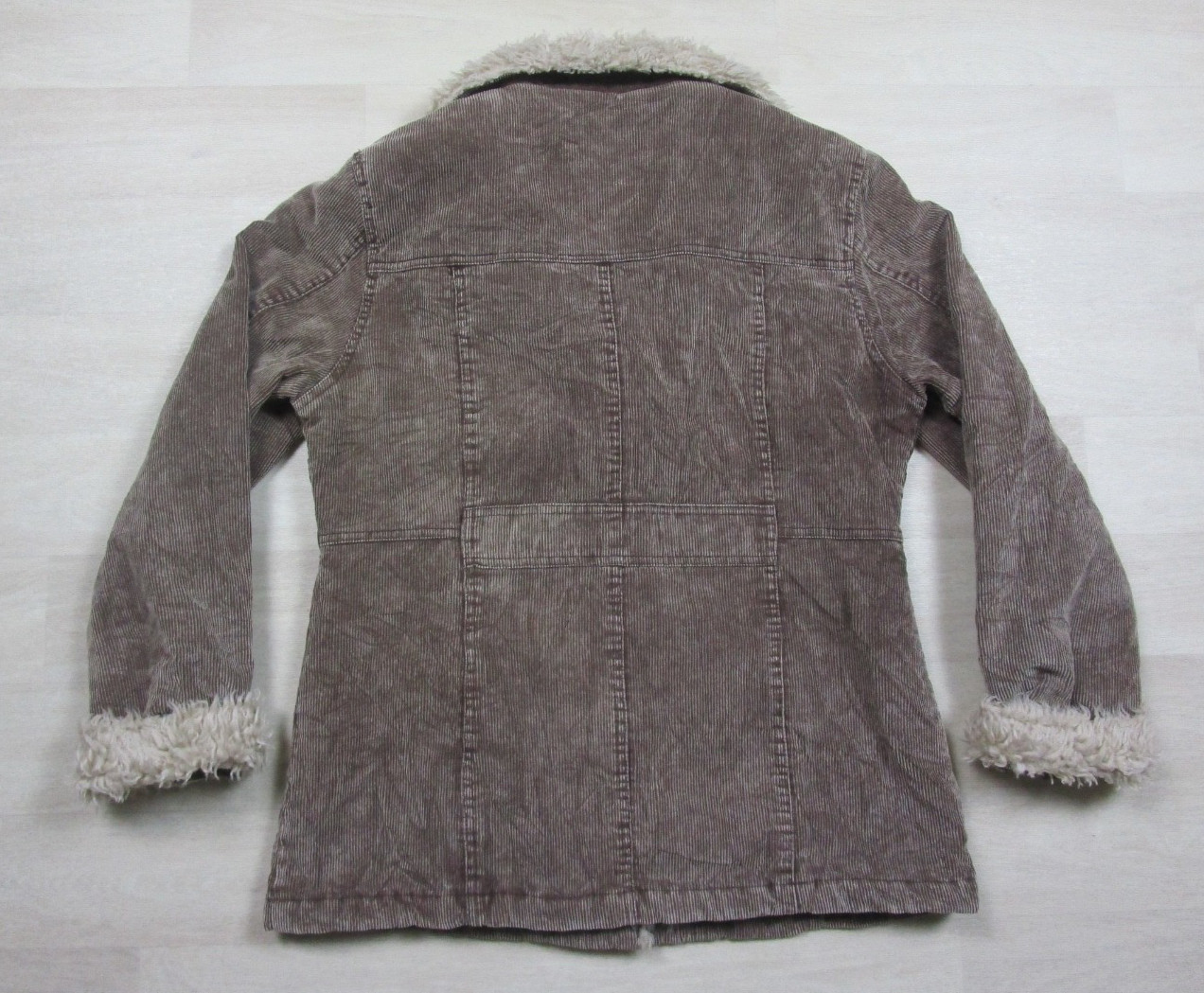 Vintage Y2K Corduroy Jacket Sherpa Faux Fur Lined Womens Size (M) Brown 2000s