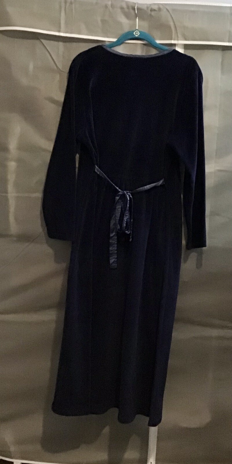 VTG Royal Blue Velvet Maxi Dress By Fads Size L