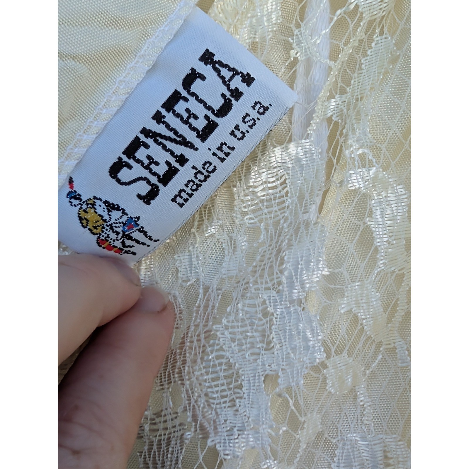 Vtg Coquette Cream Lace Dress Handkerchief Hem Ruched Seneca Alternative Bride