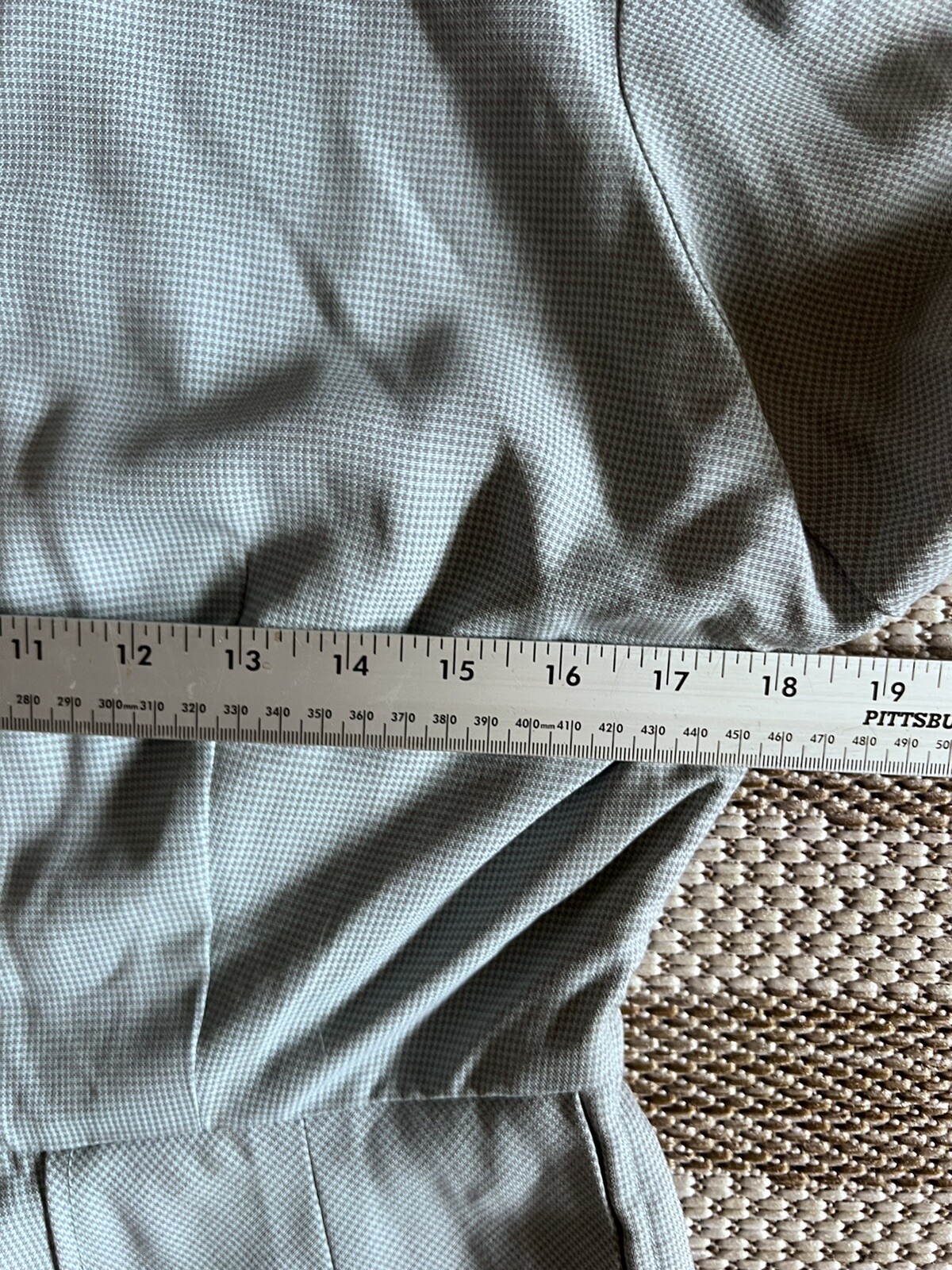 Vintage 50’s 60’s Stewardess Dress. Blue/ Gray Tiny Check. ( See Measurements).