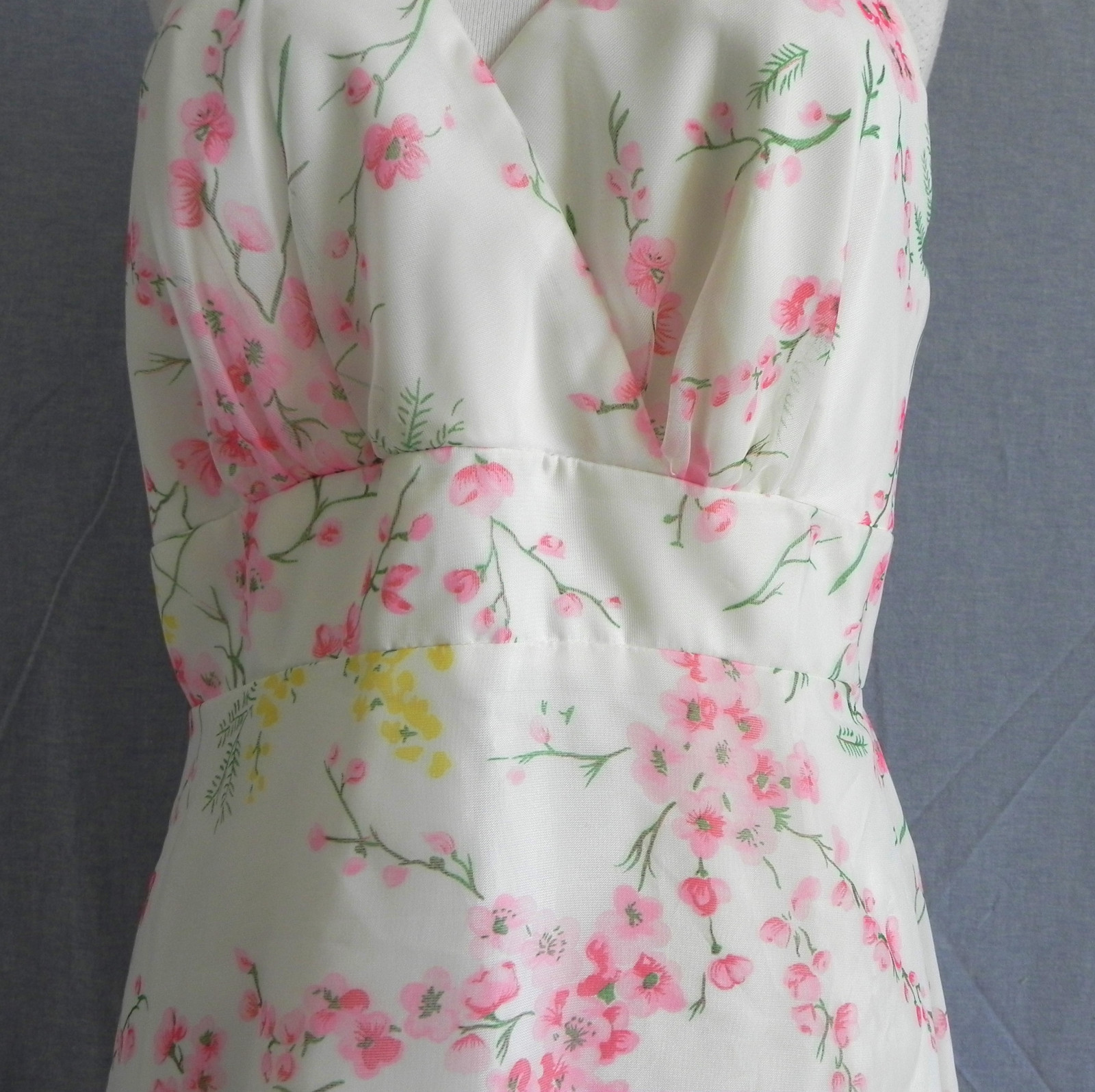 Vtg Cole of Columbus Maxi Dress Floral Spaghetti Strap Empire Waist Size M