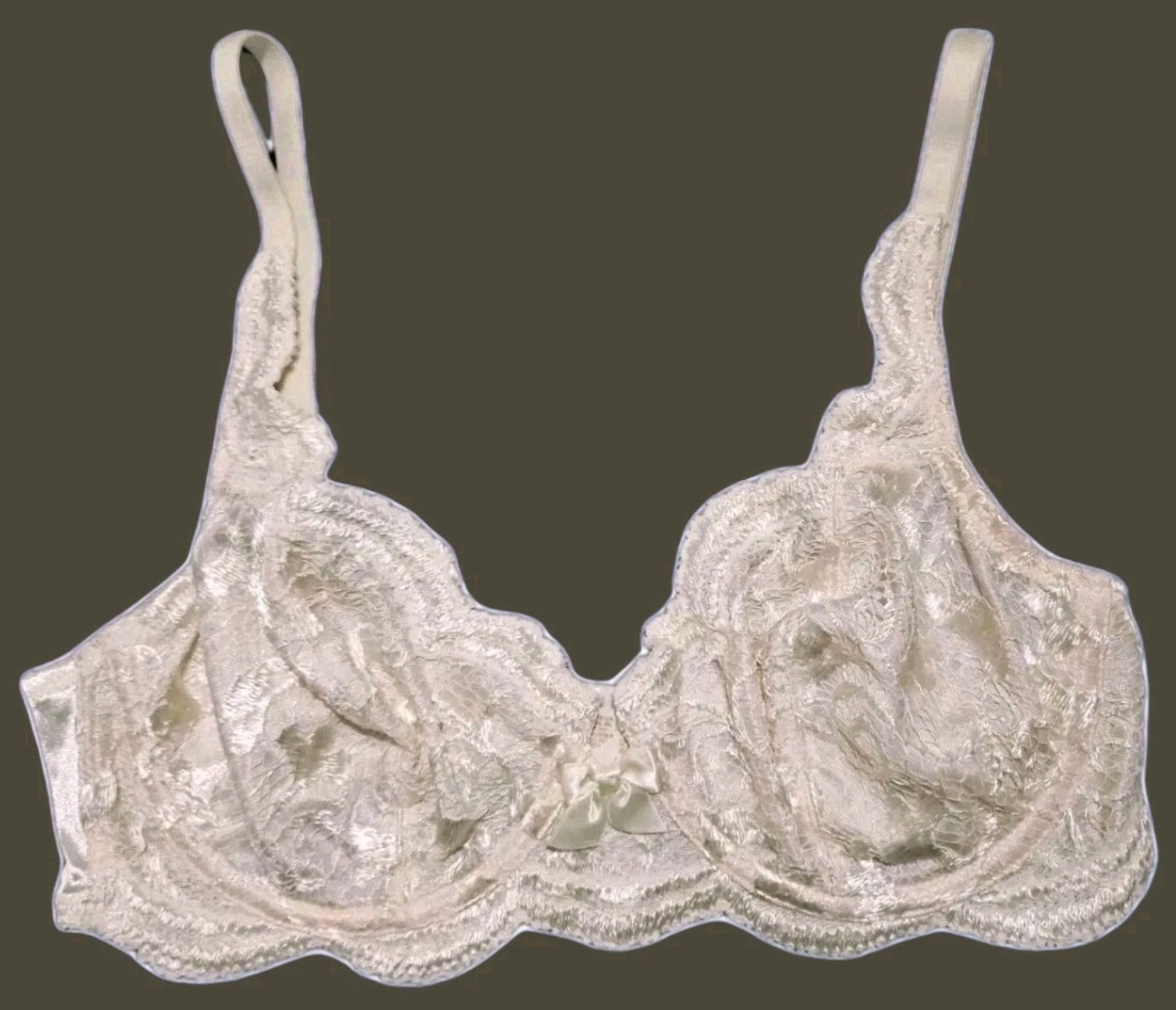 VTG 90s Victorias Secret Gold Label Romantic Lace Ivory Underwire Bra 1920A 36C