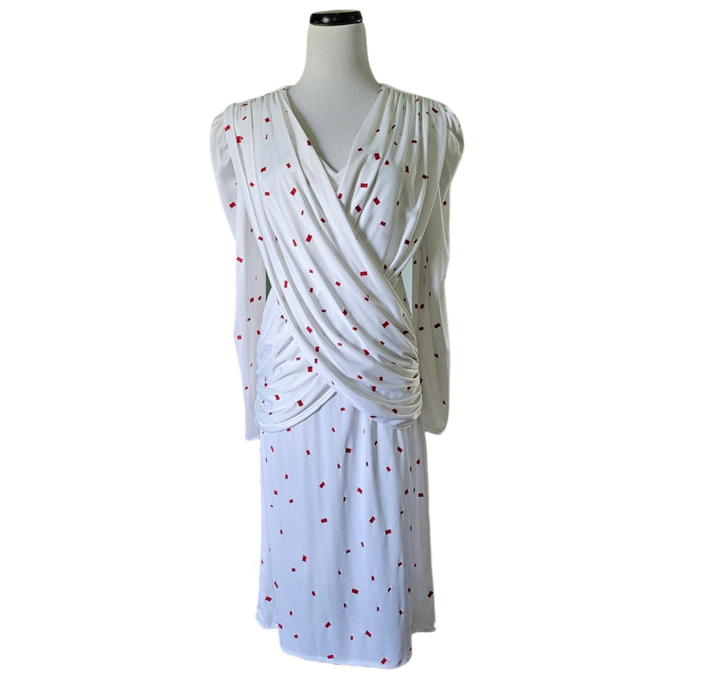 80s Golden Girl Style Crisscross Front Dress . S/M . Union Made