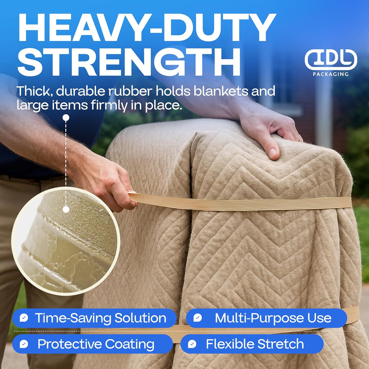 Rubber Bands 84 in 4 Pack Extra Strong Elastic Mover Bands for Furniture