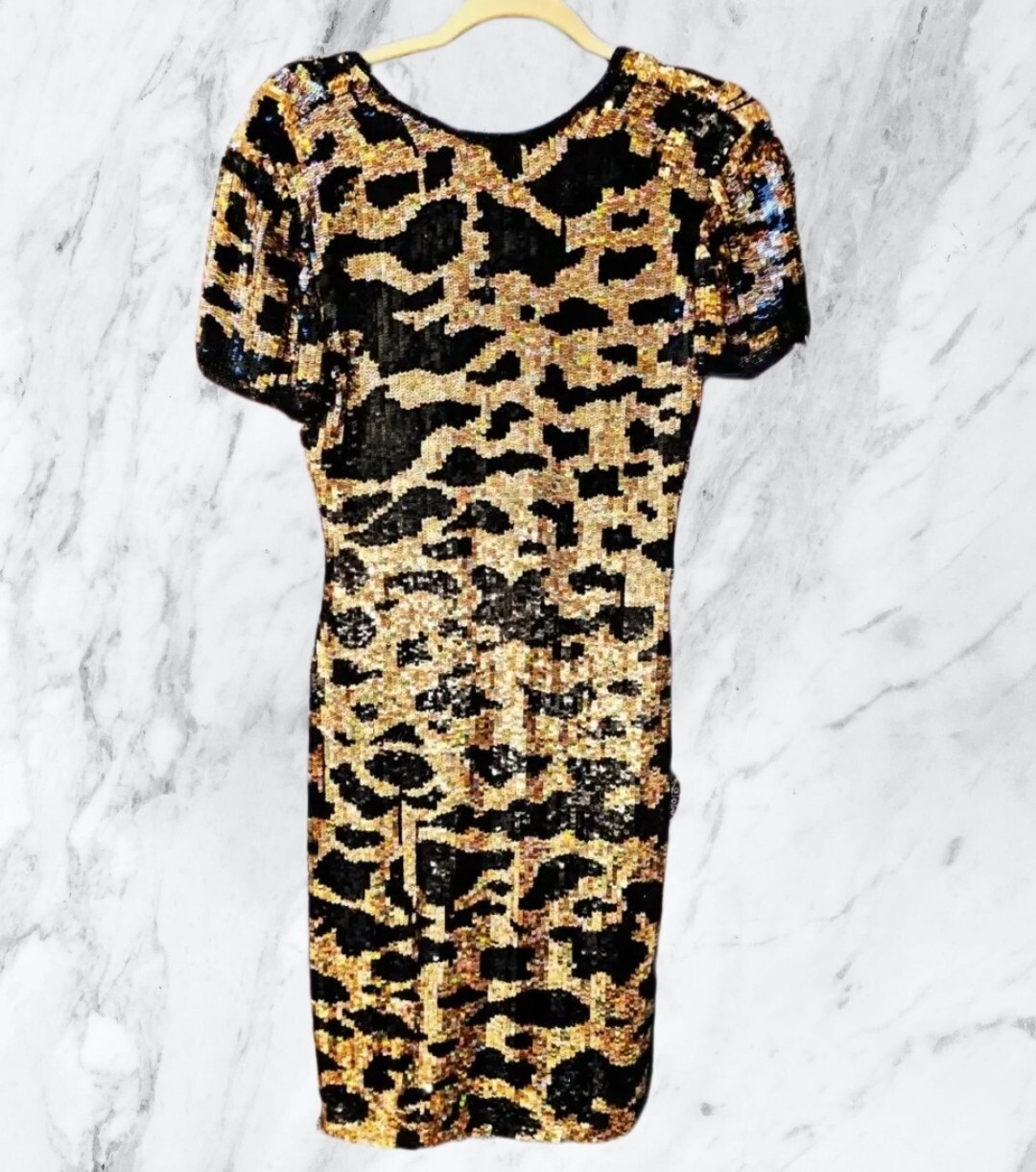 Y2K Dress Womens (Size P) Naeem Khan Riazze Boutique Holographic Gold Black