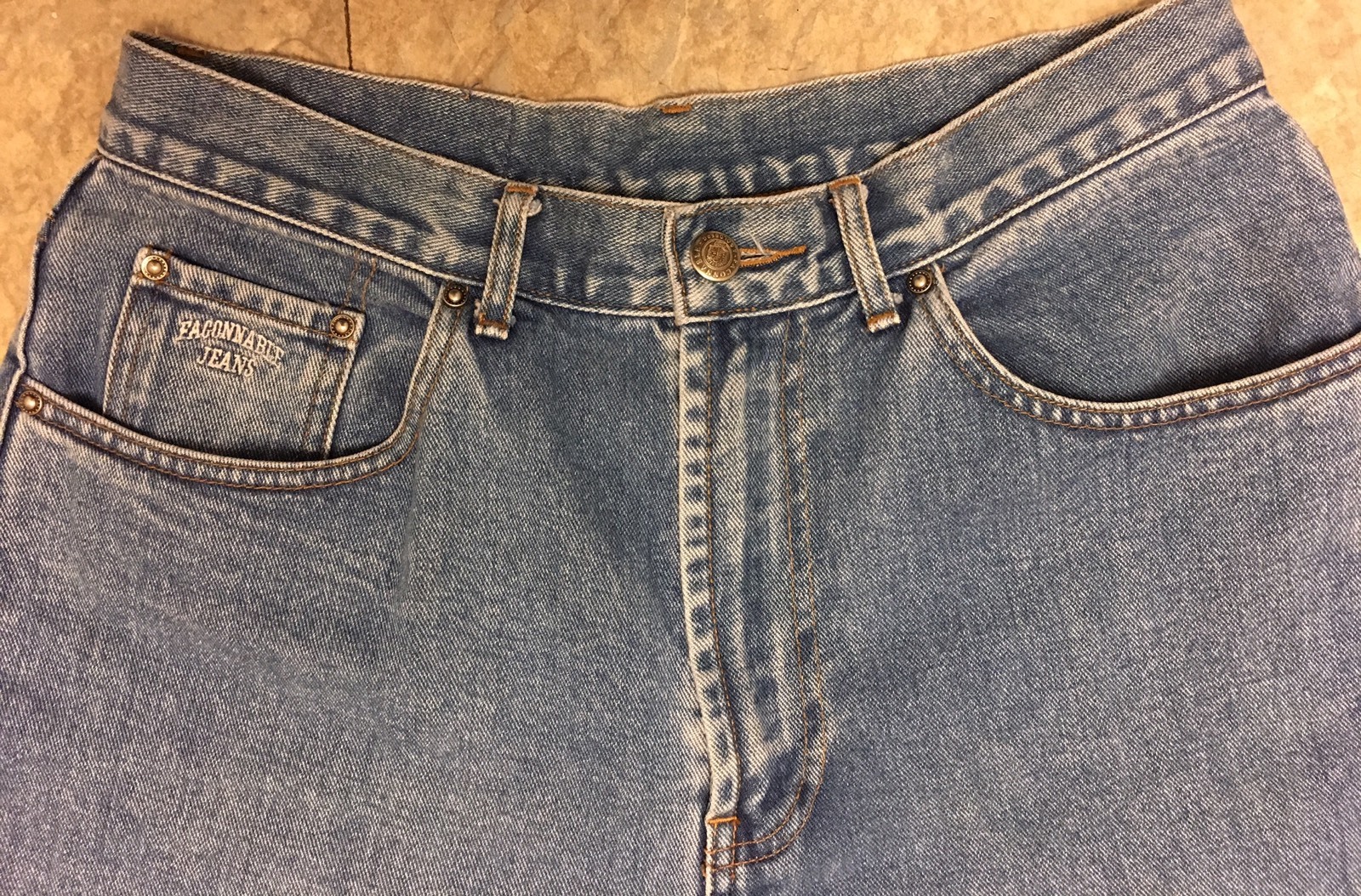 Vintage Faconnable Jeans High Waisted Mom Jeans Tapered Leg Size 14 33 in Waist