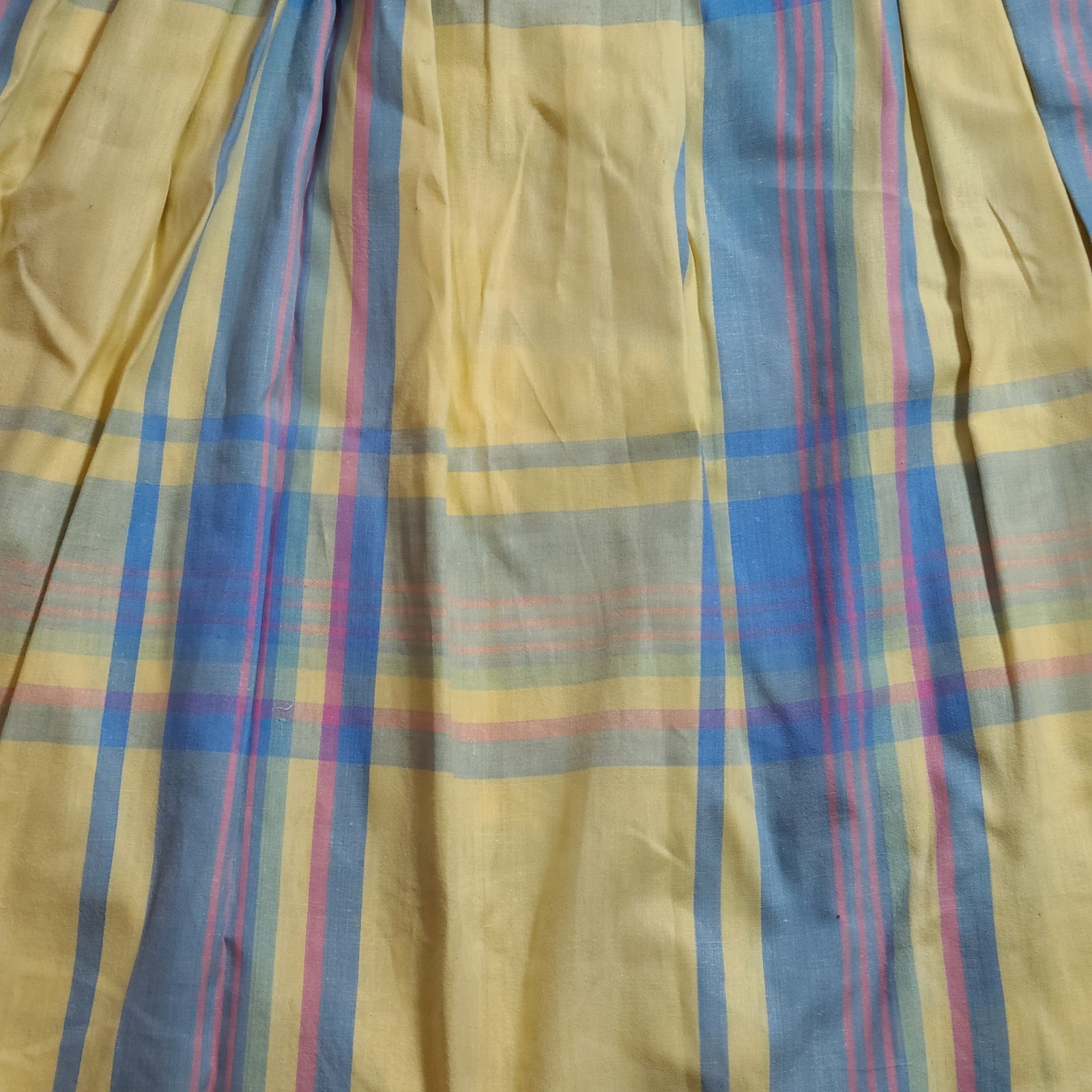 Vintage 70s/80s Santa Cruz Flat Front Plaid Skirt SZ 5 Cotton A-line Full Retro