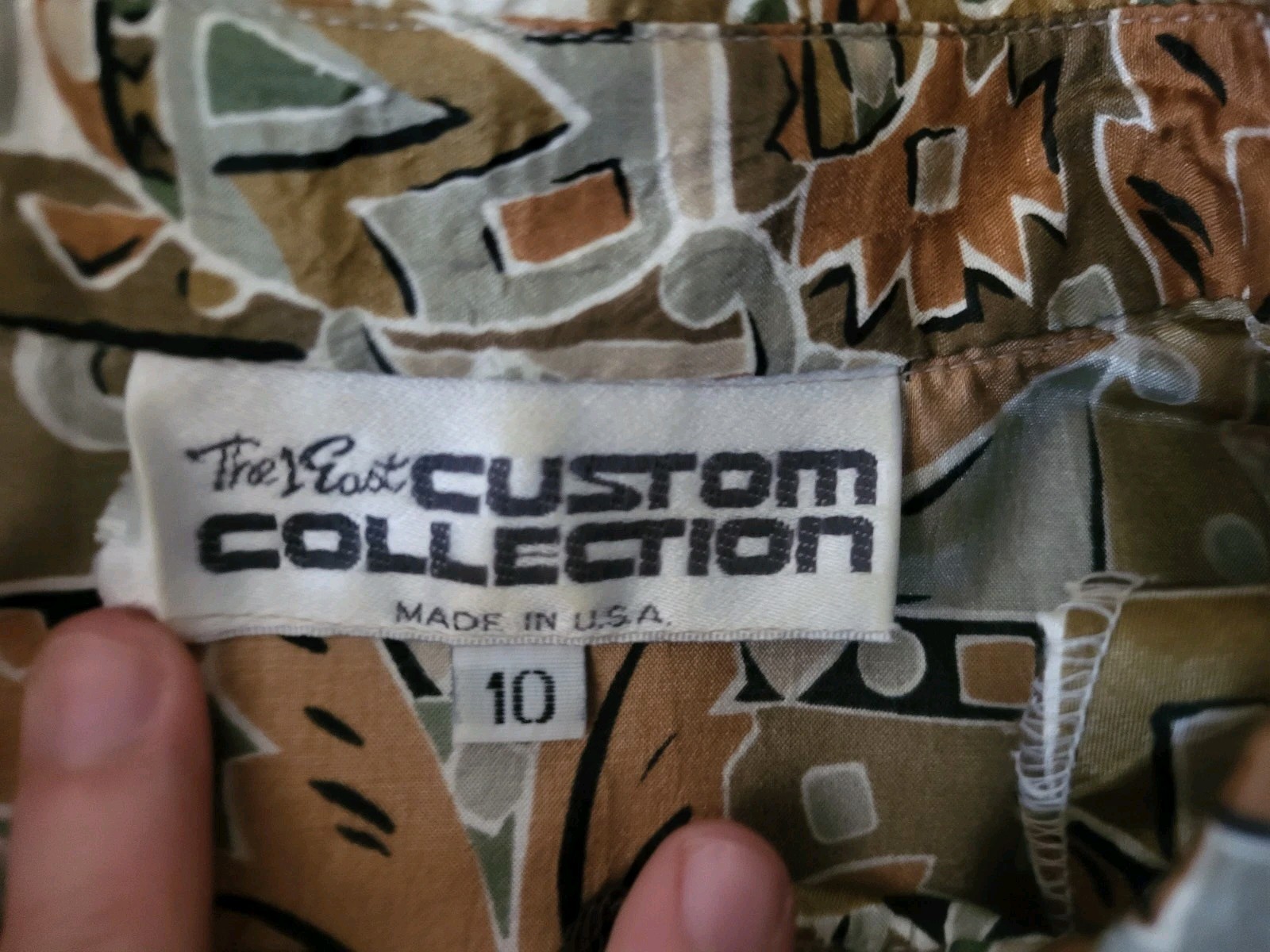 Vintage 1 East Custom Collection safari dress belted womens size 10 Union Made