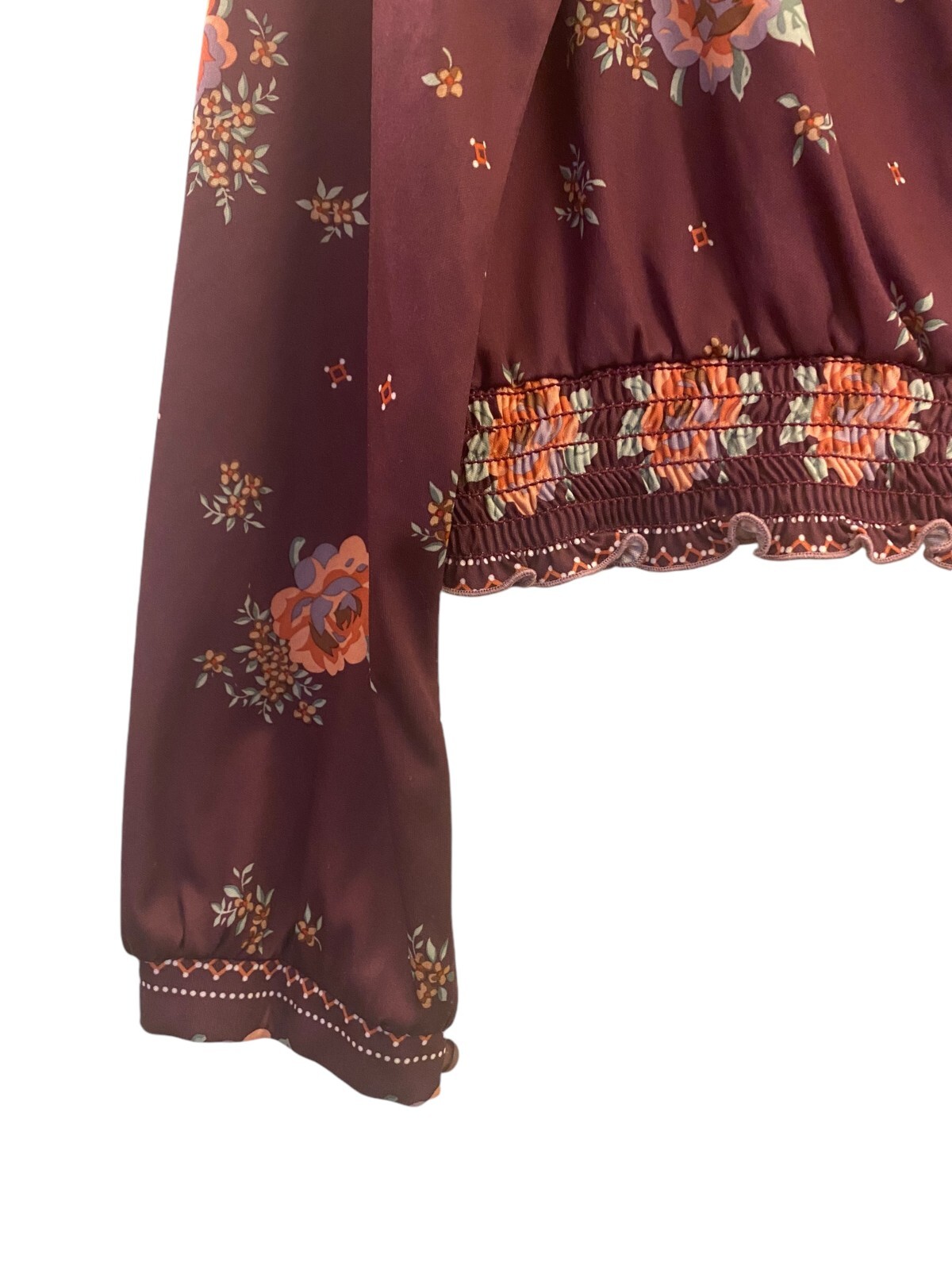 Vintage 1970’s Floral Peasant Top Skirt & Sash Rare See all pics Size 12 Medium