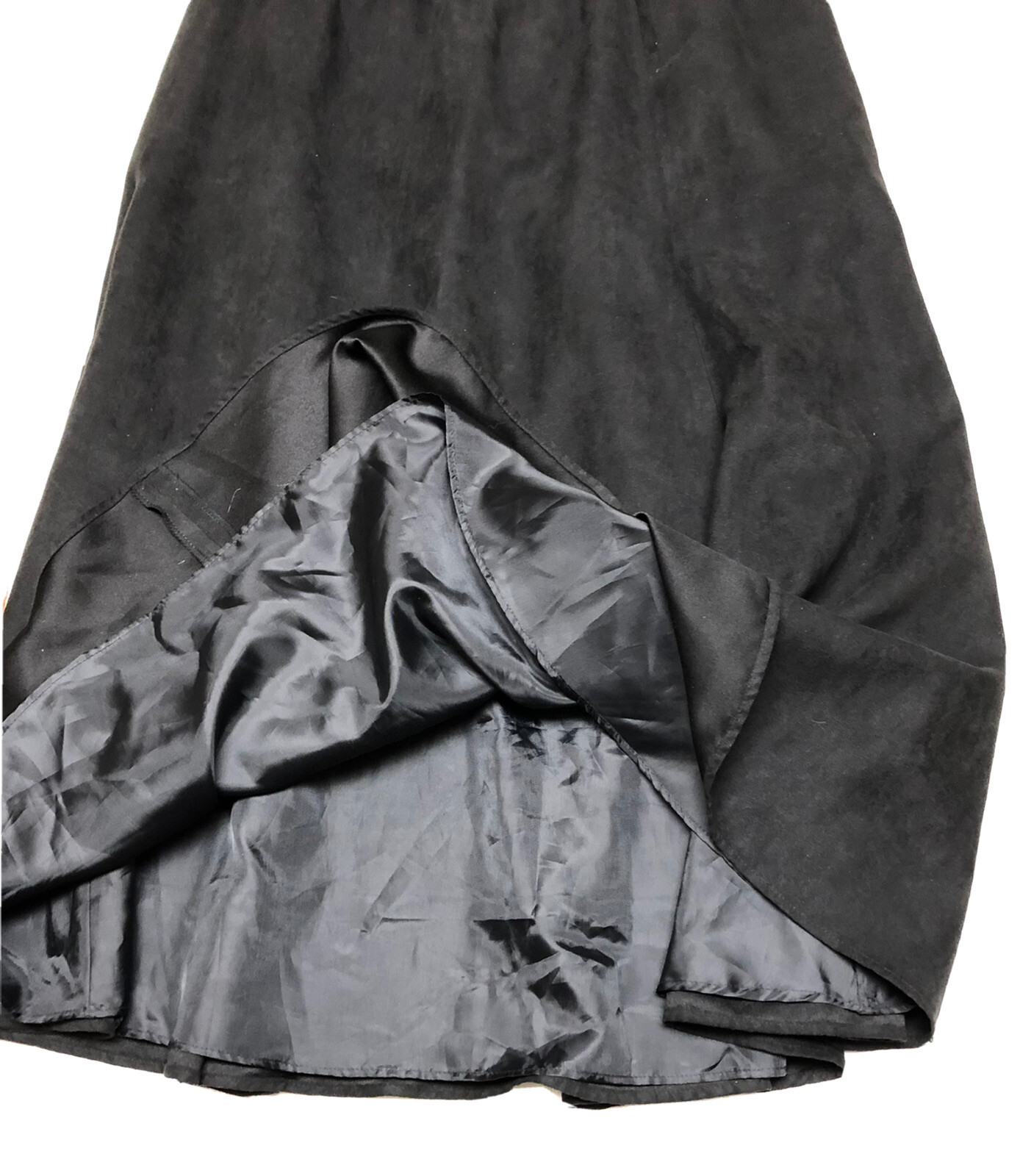 Vintage Da-Rue 2 Pc Outfit Black Vest Women Size Large Skirt Sz 14 Faux Suede B2