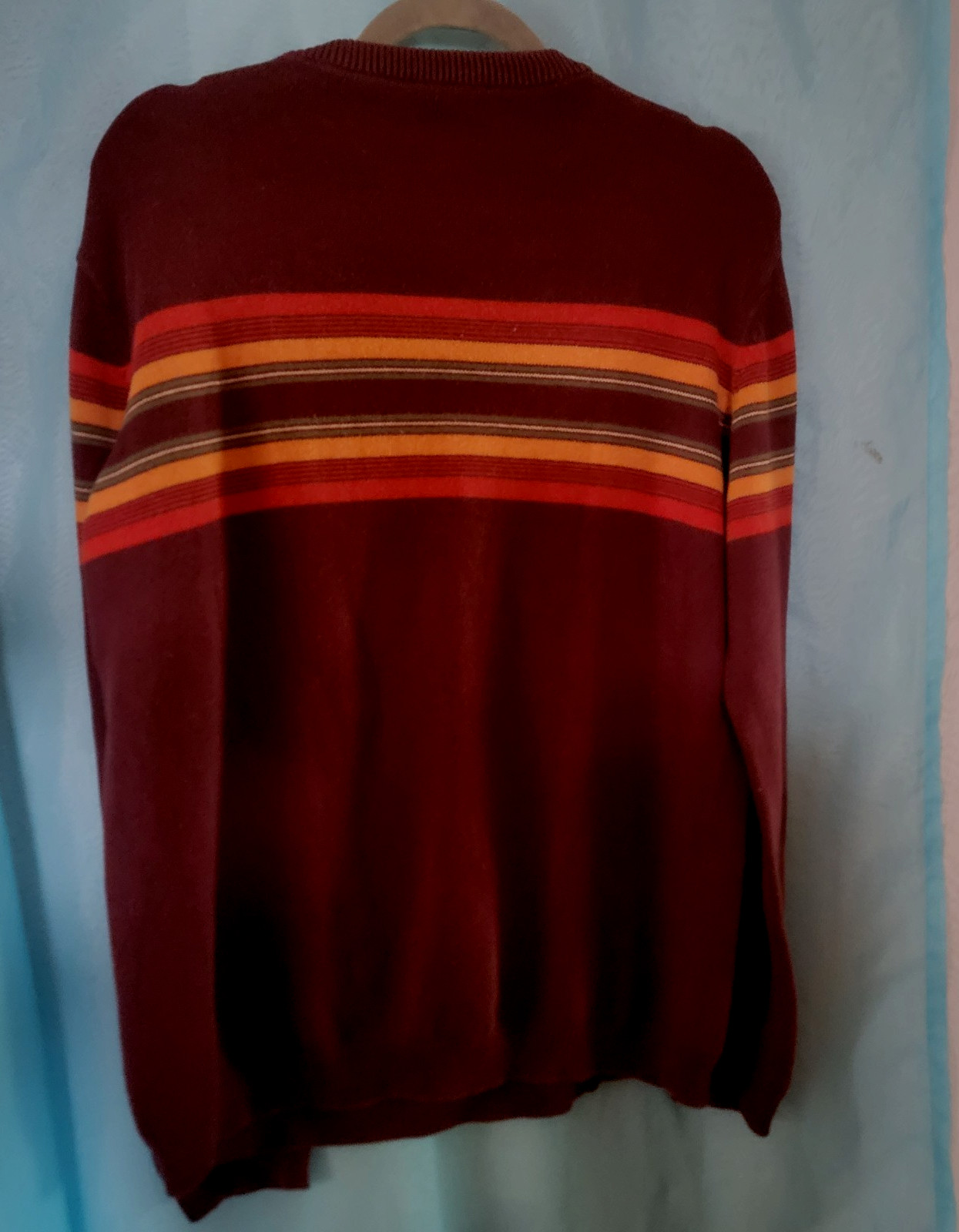 Vintage Perry Ellis Handknit Cotton Striped Sweater M