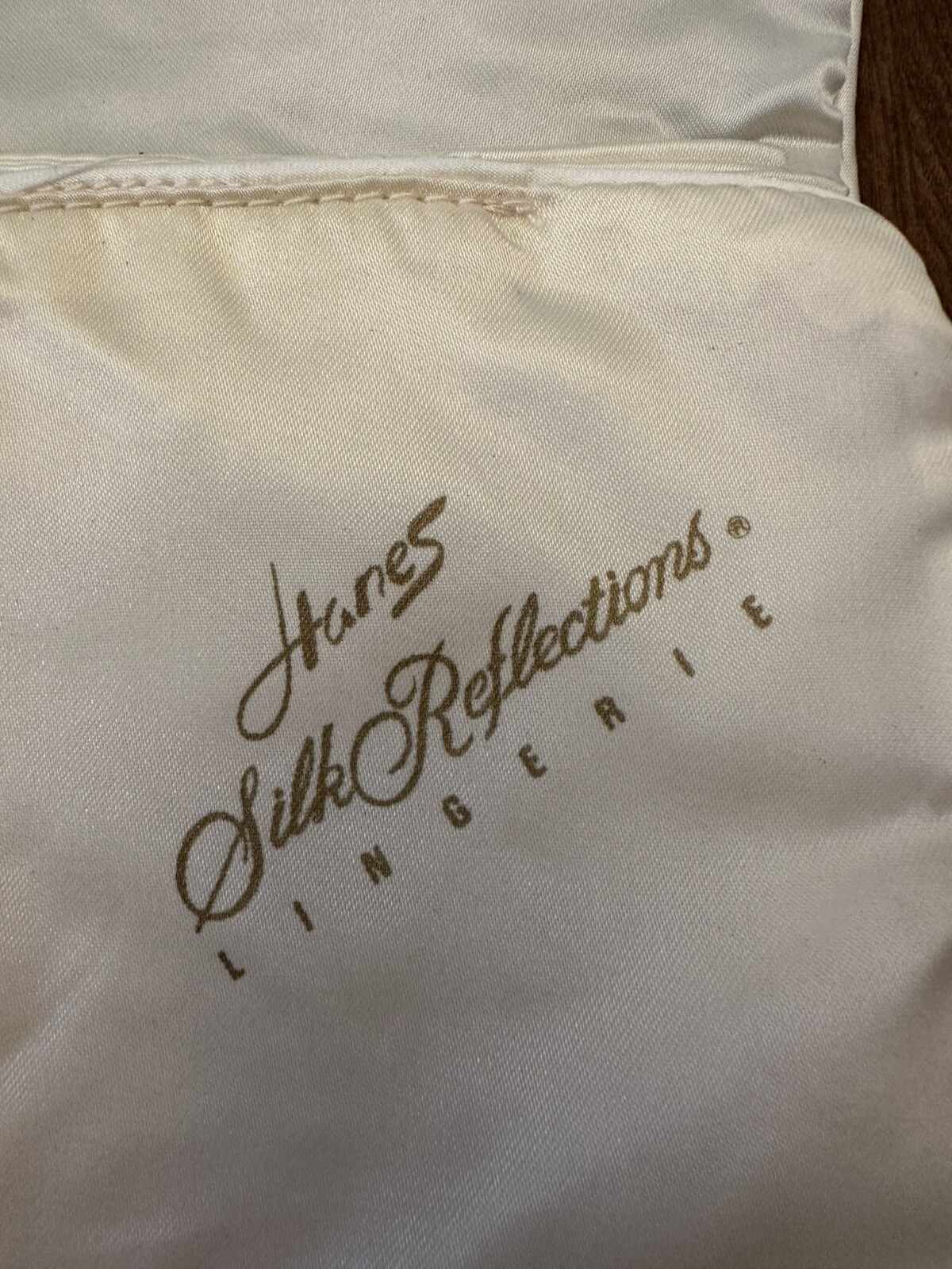 Hanes Silk Reflections Lingerie Bag White Satin Vintage