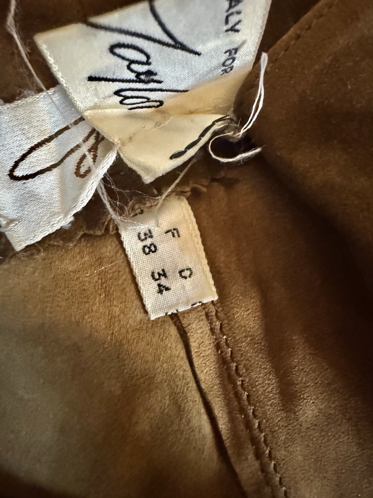 Vtg Jenny France Suede Pants Trousers Pockets Piping Brown Leather XS Tags