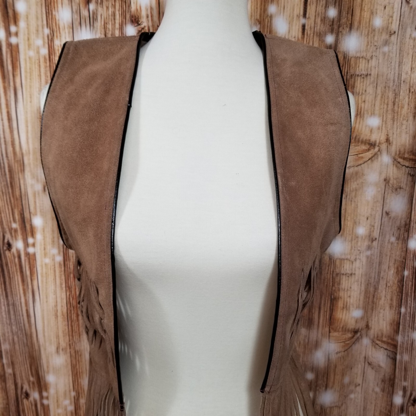 VTG Montes Suede Tan Leather Women’s Stylish Fringe Vest Vintage Made In Mexico